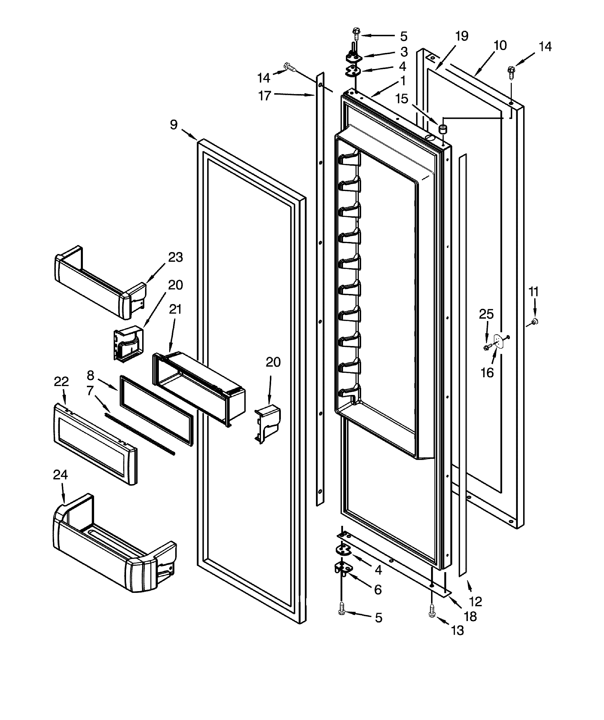 Dacor DYF42BIWS00 ref door diagram
