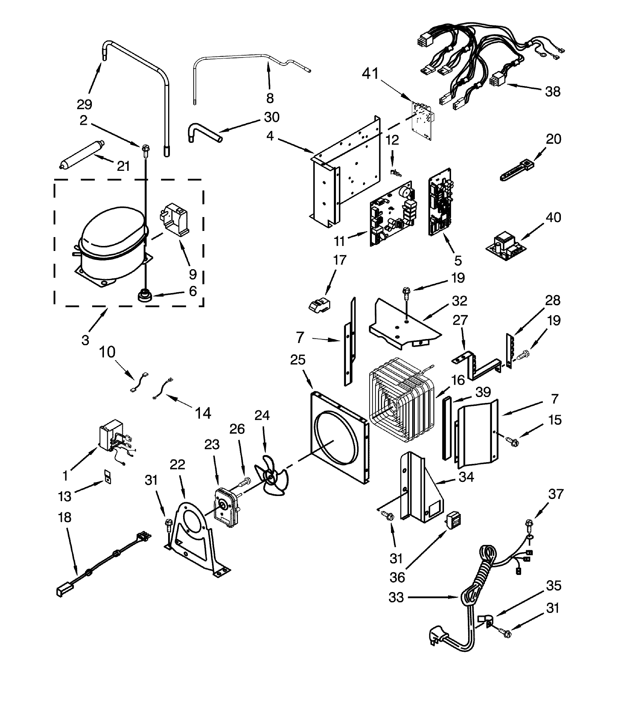 Dacor DYF42BIWS00 upper unit parts diagram