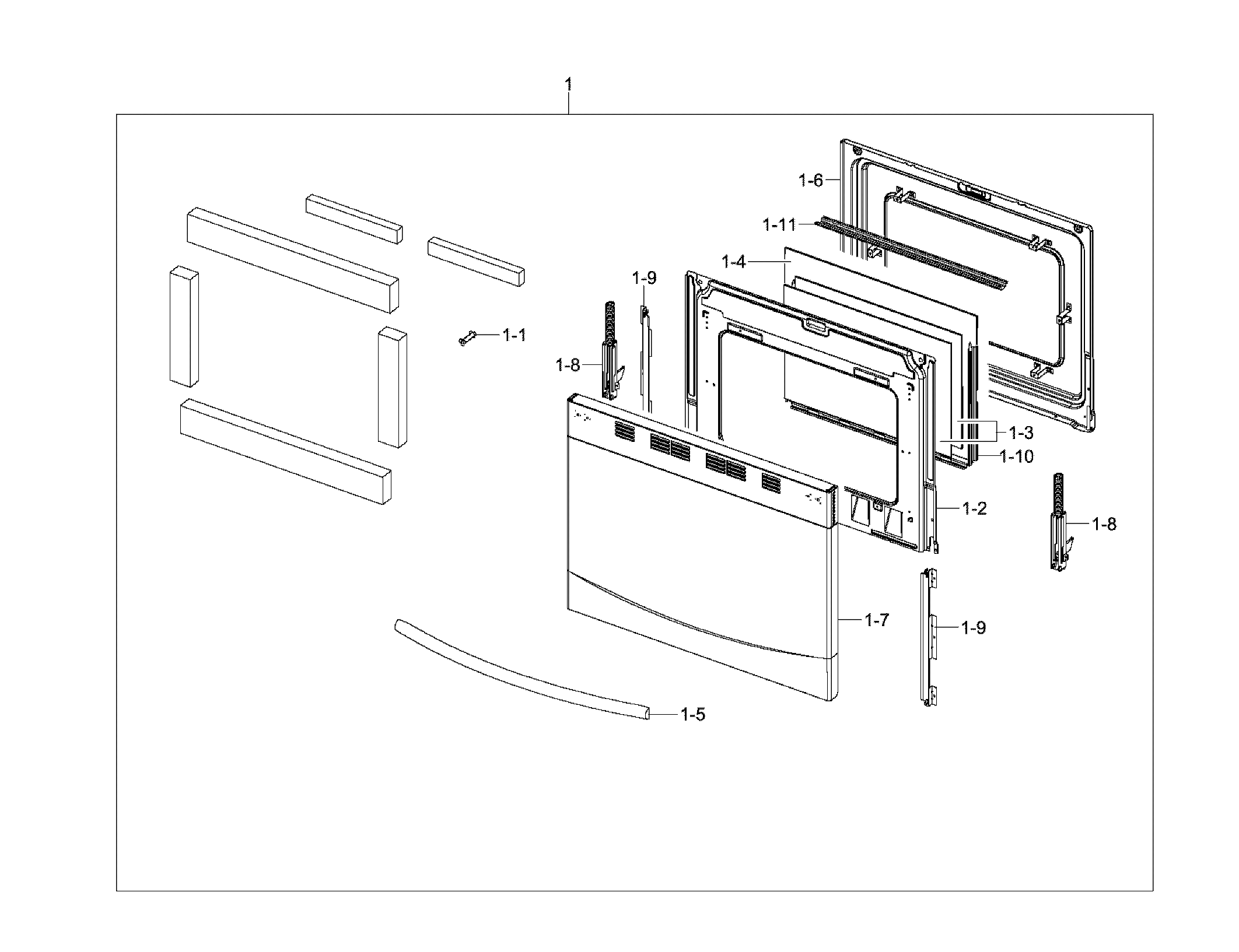 Samsung NX58F5500SB/AA-00 door diagram