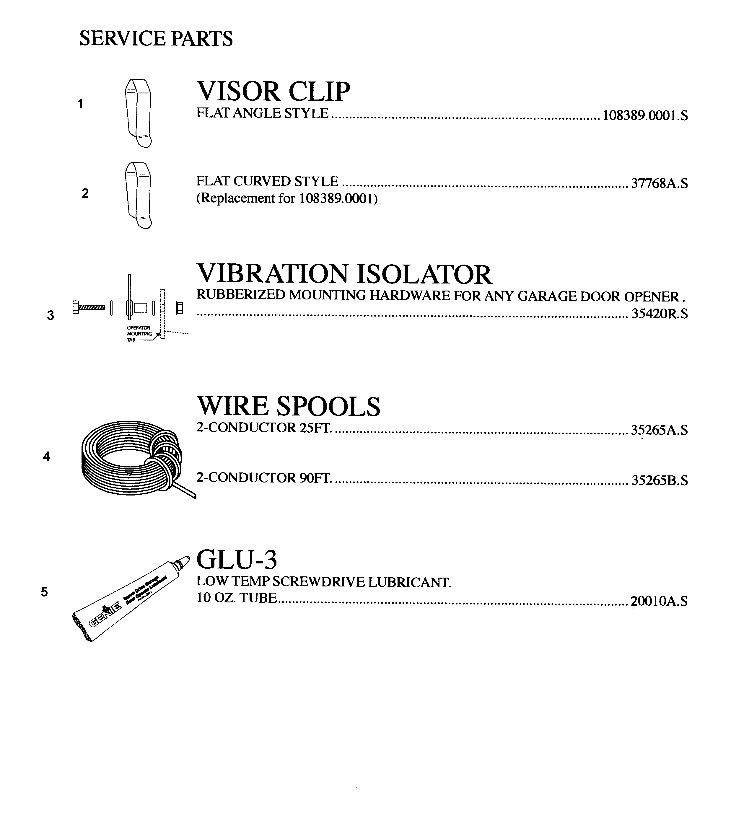 Genie 4022 accessories diagram
