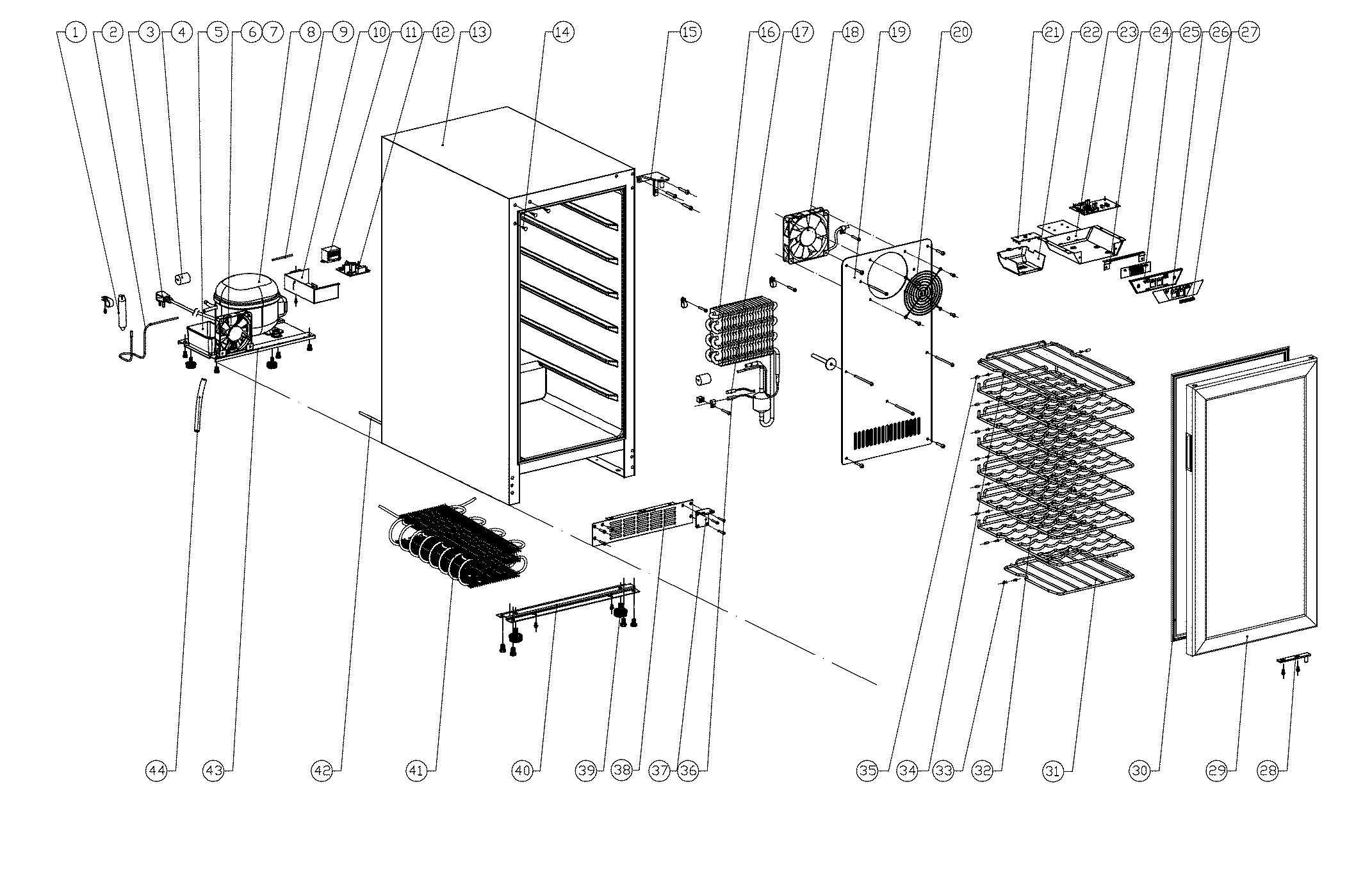 Koldfront BWR300BL cooler assy diagram