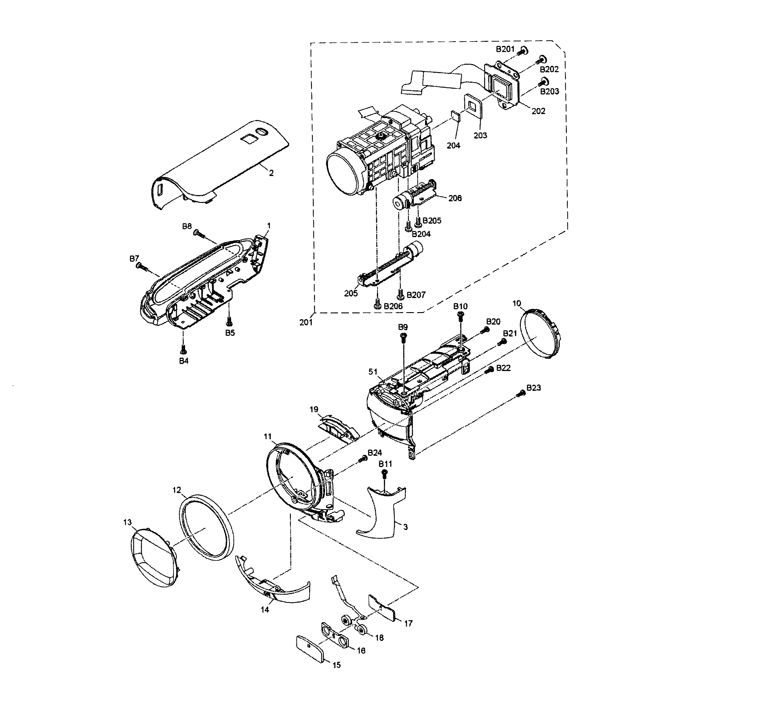 Panasonic HC-V110P frame & casing diagram
