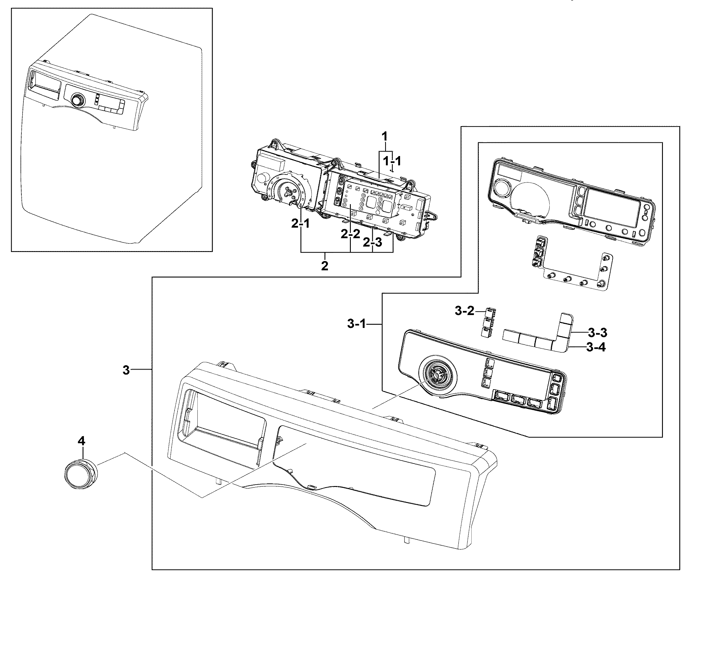 Samsung WF220ANW/XAA-01 control panel diagram