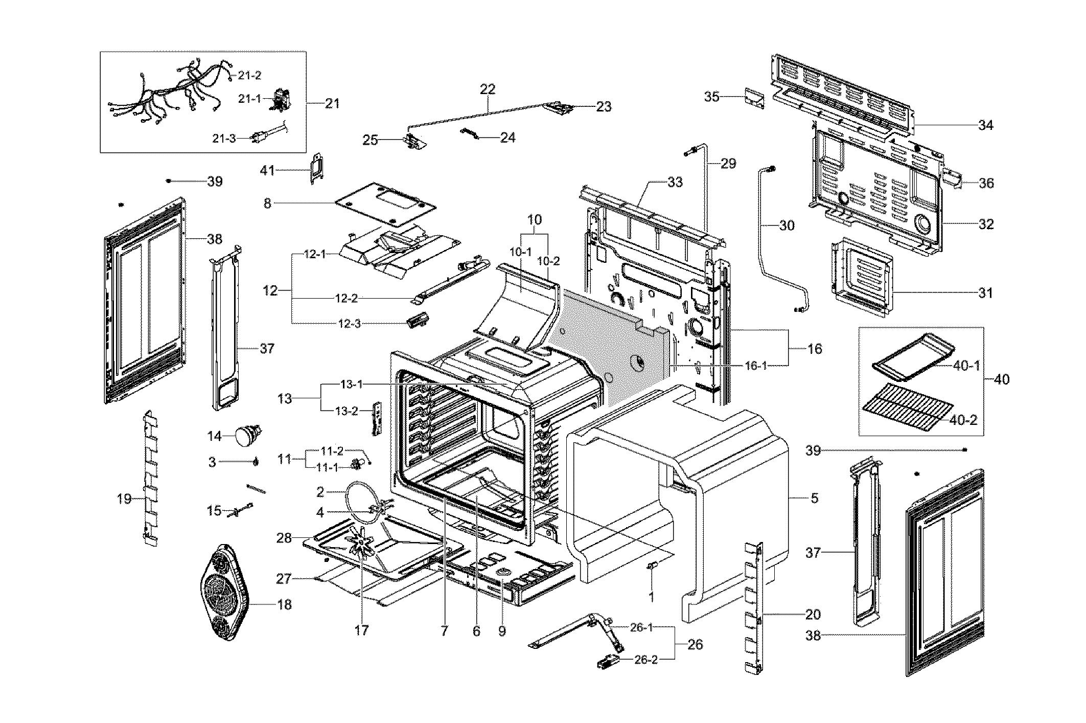 Samsung NX58F5700WS/AA-00 cavity assy diagram