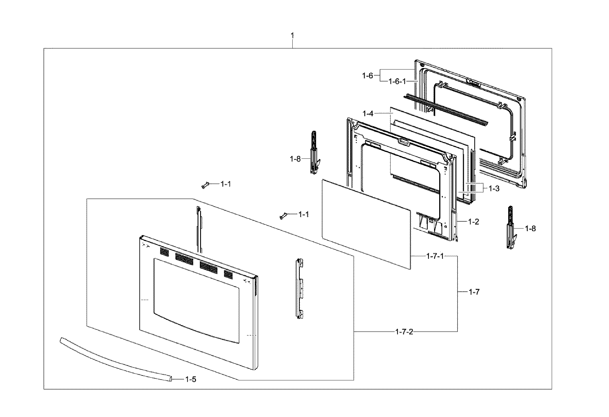 Samsung NX58F5700WS/AA-00 door assy diagram