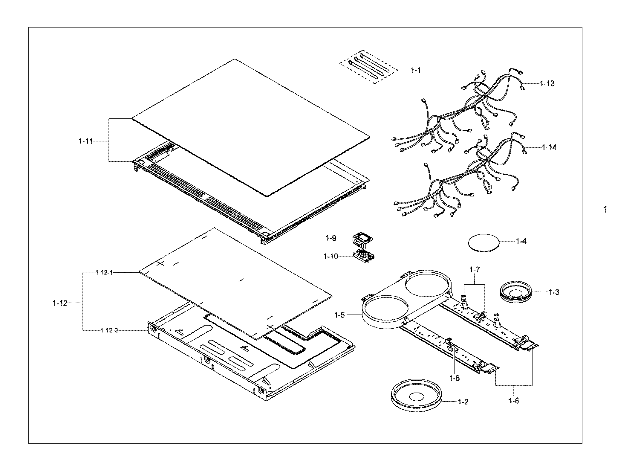 Samsung NE58F9710WS/AA-00 cooktop assy diagram