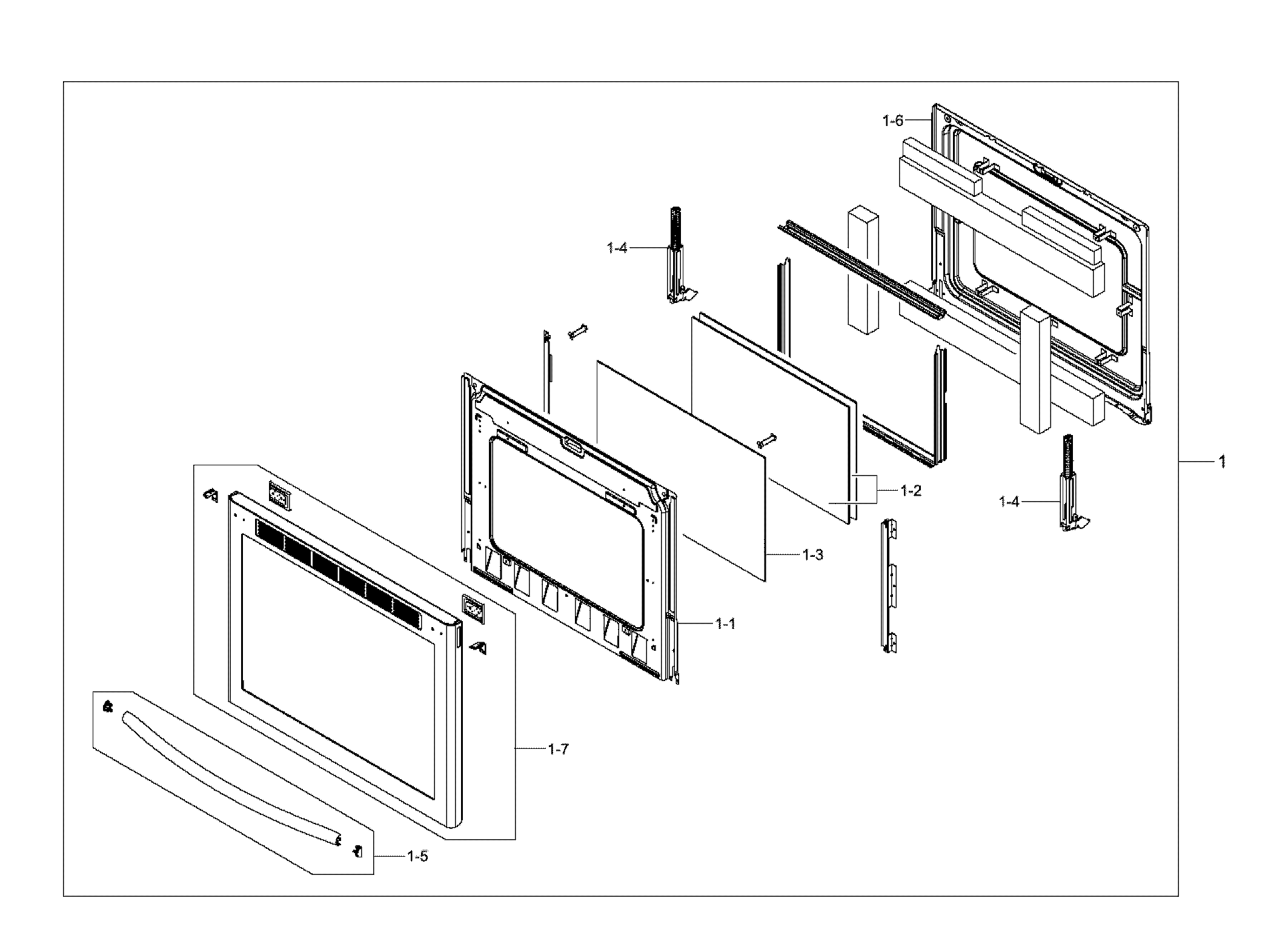 Samsung NE58F9710WS/AA-00 door assy diagram