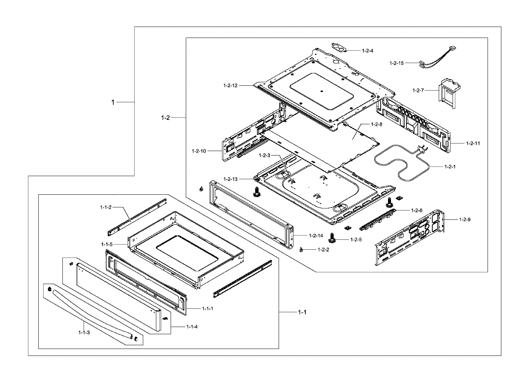 Samsung NE58F9710WS/AA-00 drawer assy diagram