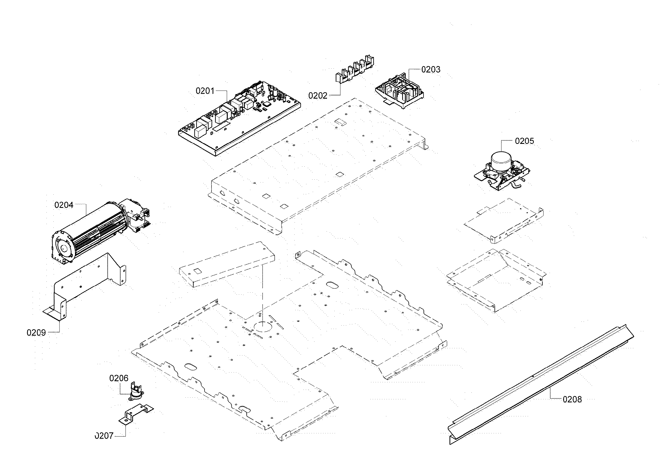 Bosch HBN5450UC/08 pcb assy diagram