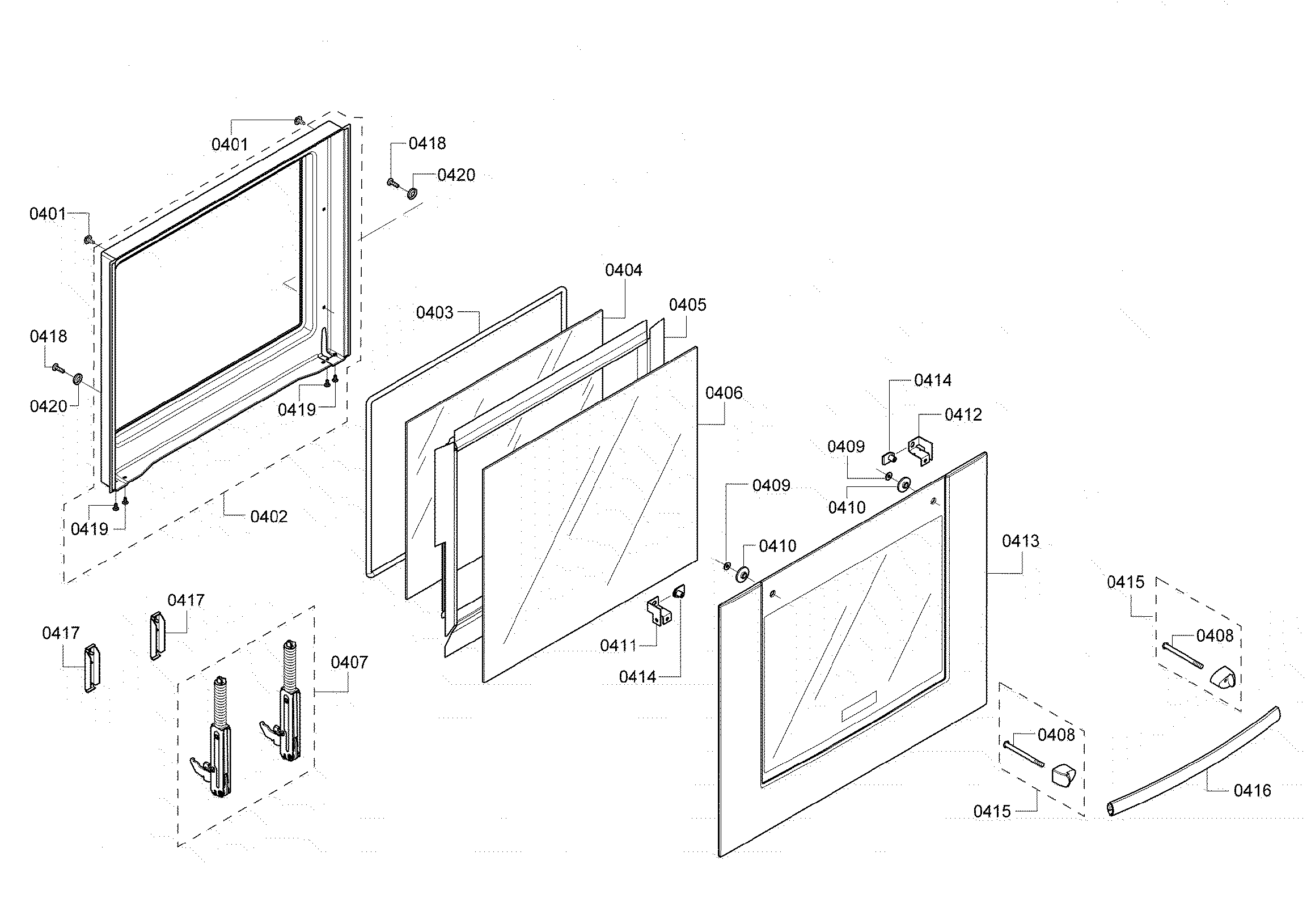 Bosch HBN5450UC/08 door assy diagram
