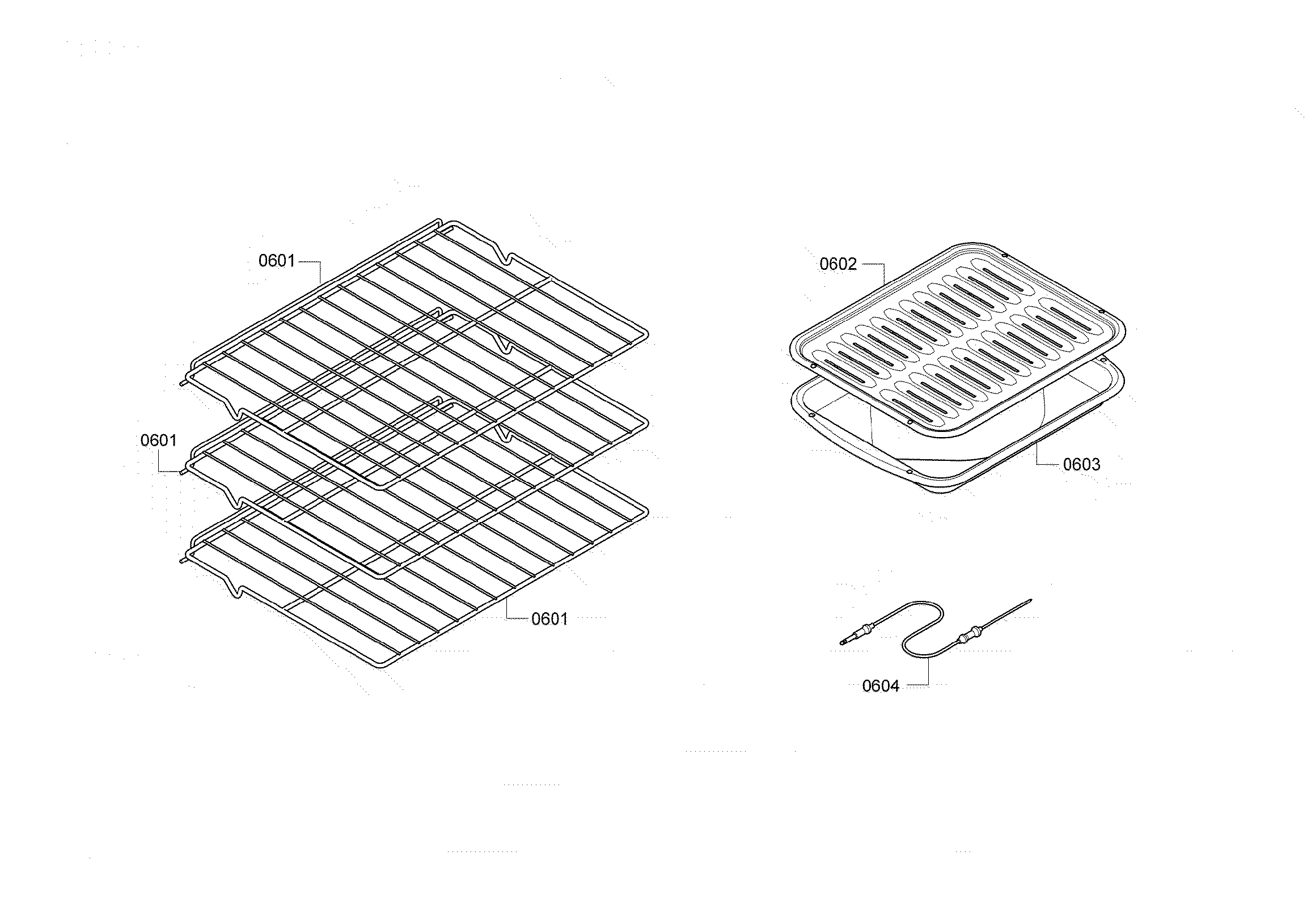 Bosch HBN5450UC/08 rack assy diagram