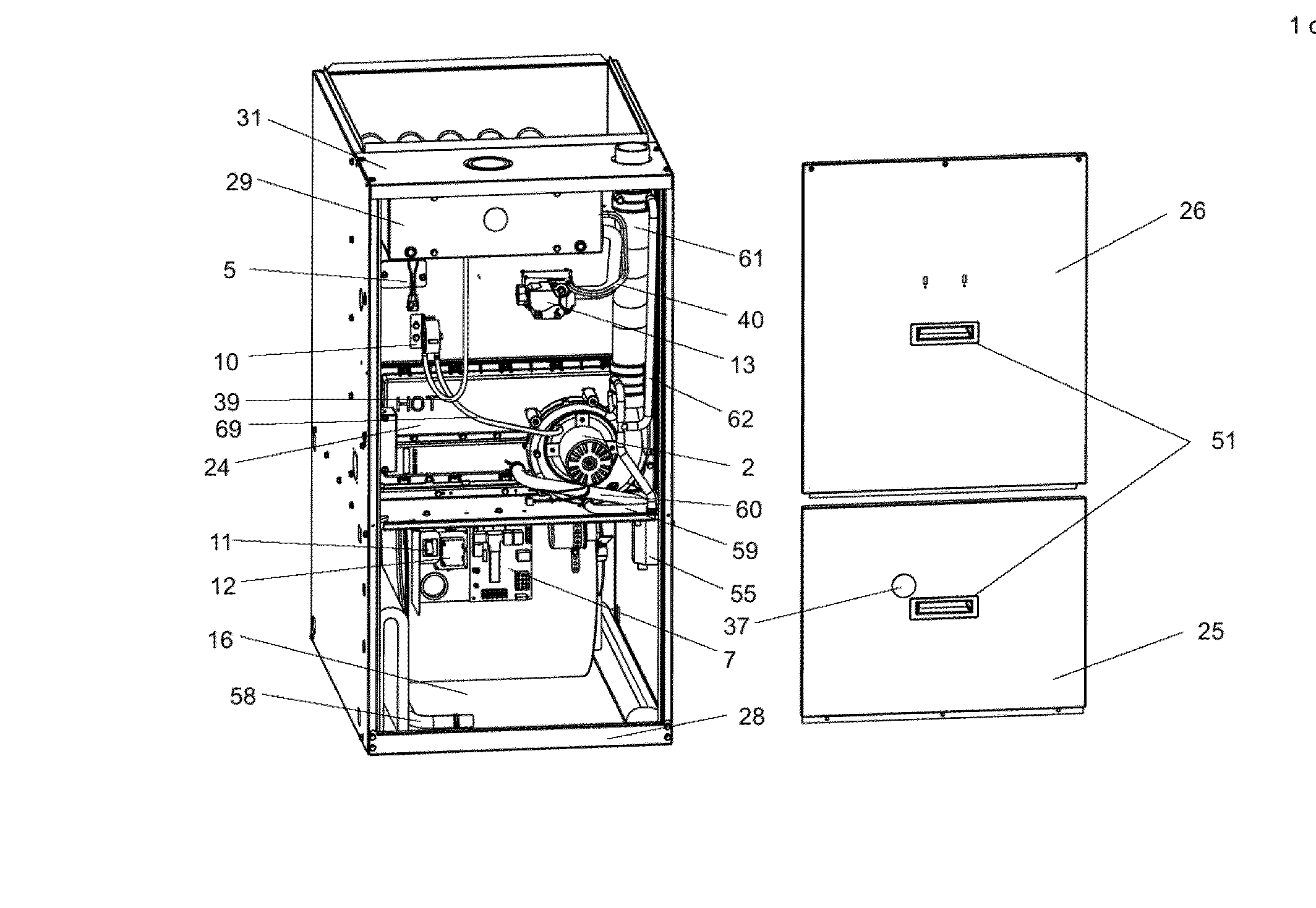 Coleman UGAF100CDA base/frame assy diagram