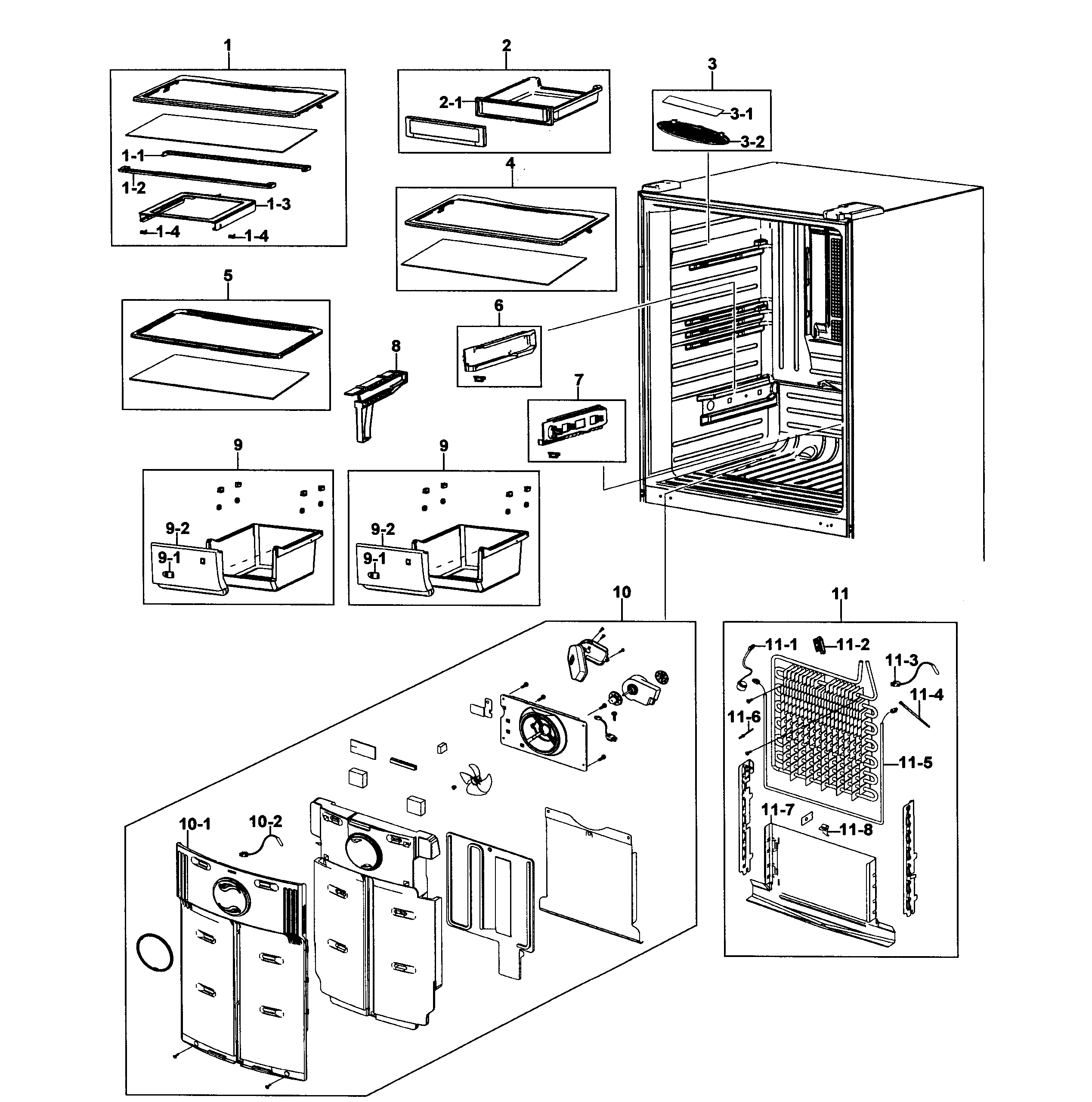 Samsung RB215ACBP/XAA-00 refrigerator diagram