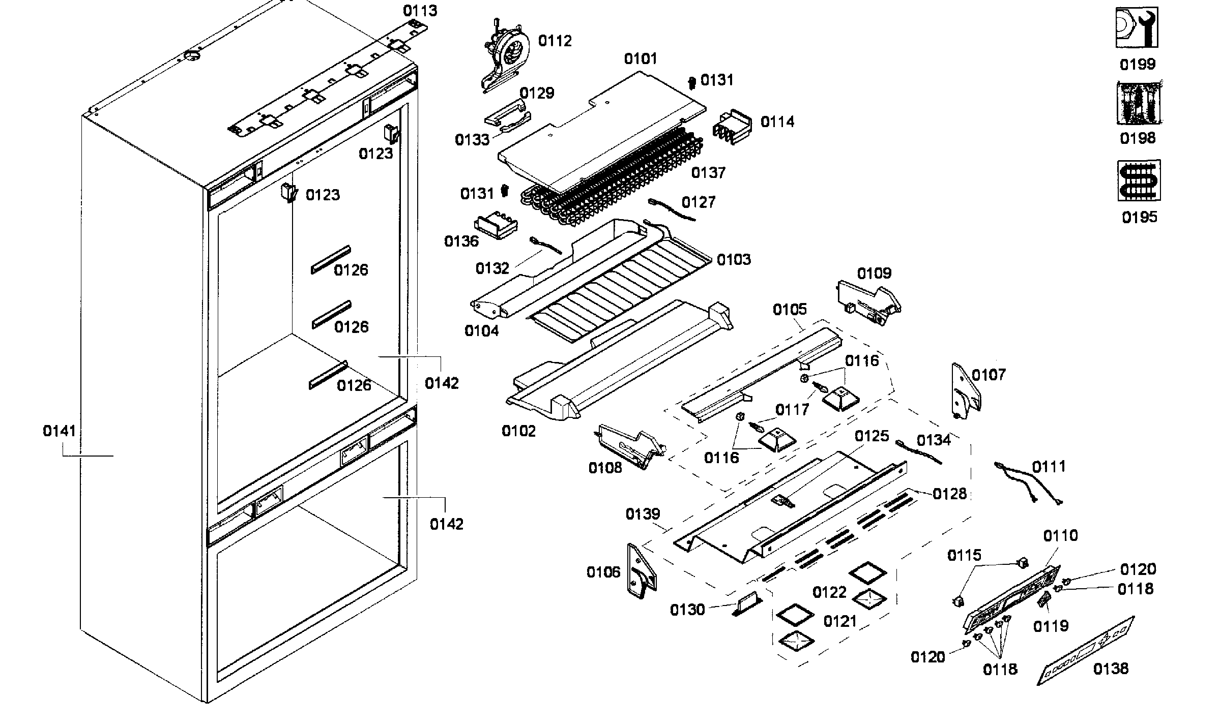 Thermador T36IT71NNP/23 cabinet assy diagram