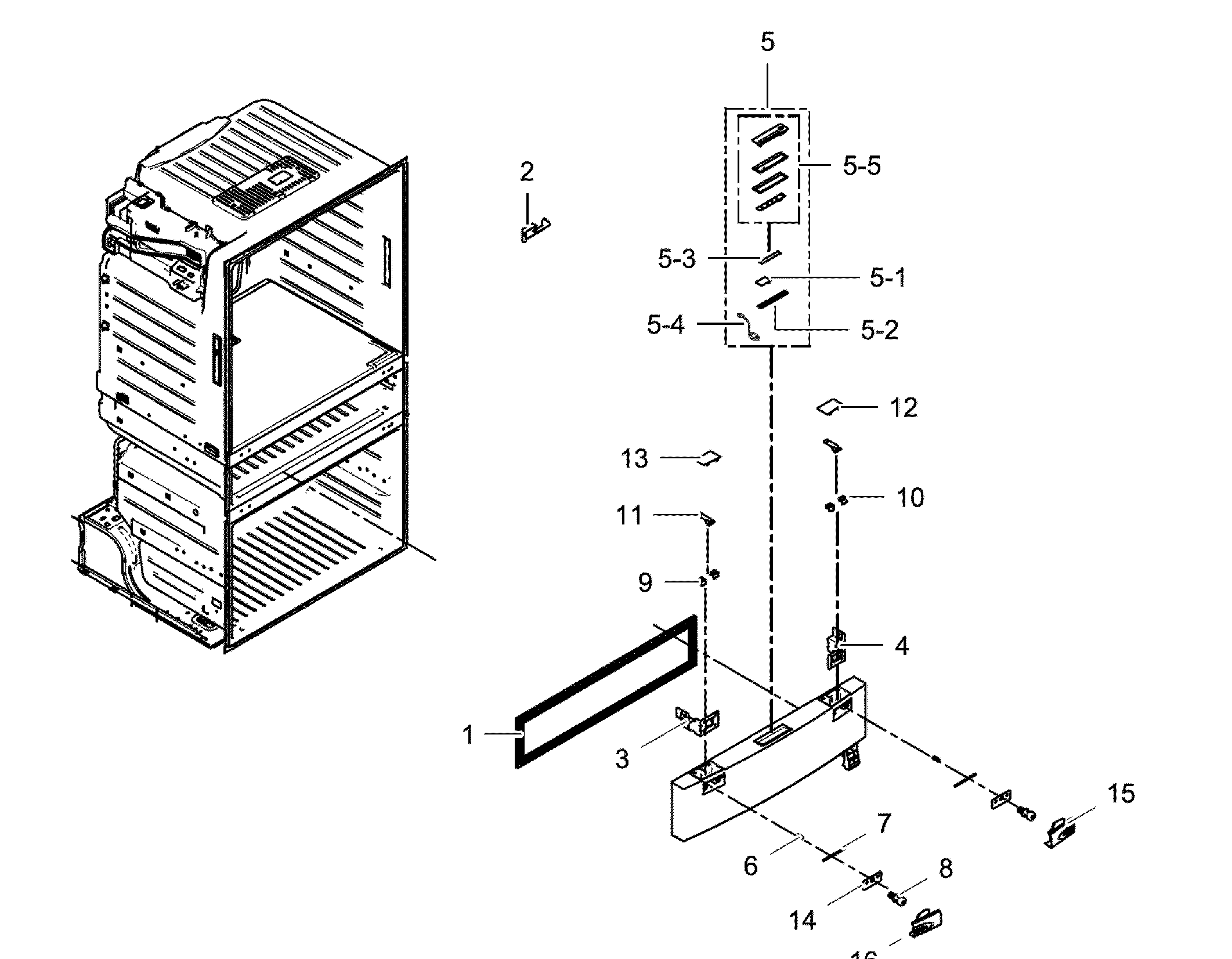 Samsung RF25HMEDBSR/AA-00 flex zone door diagram