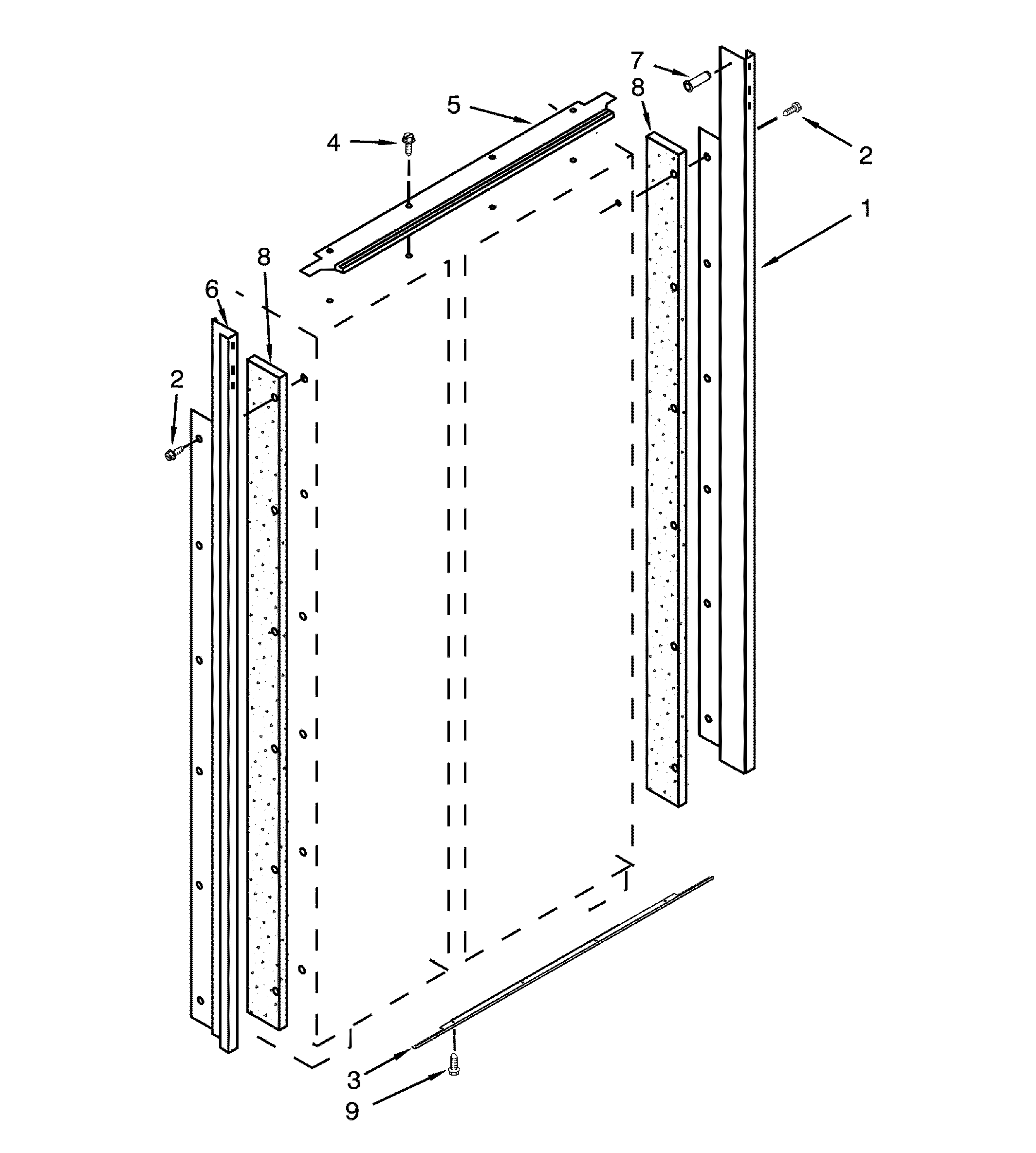 Dacor DYF48BIWS00 cabinet trim diagram