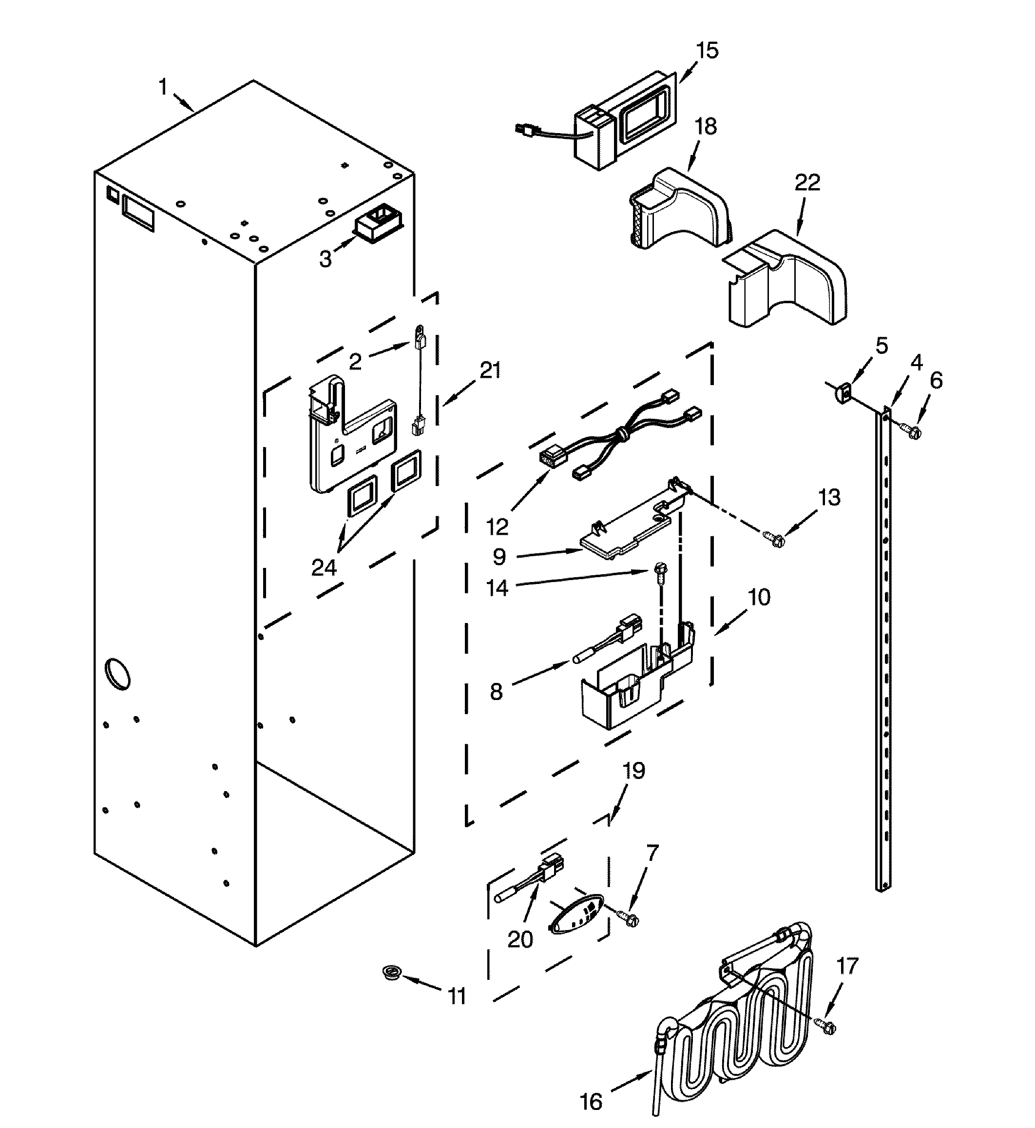 Dacor DYF48BIWS00 refrigerator liner diagram