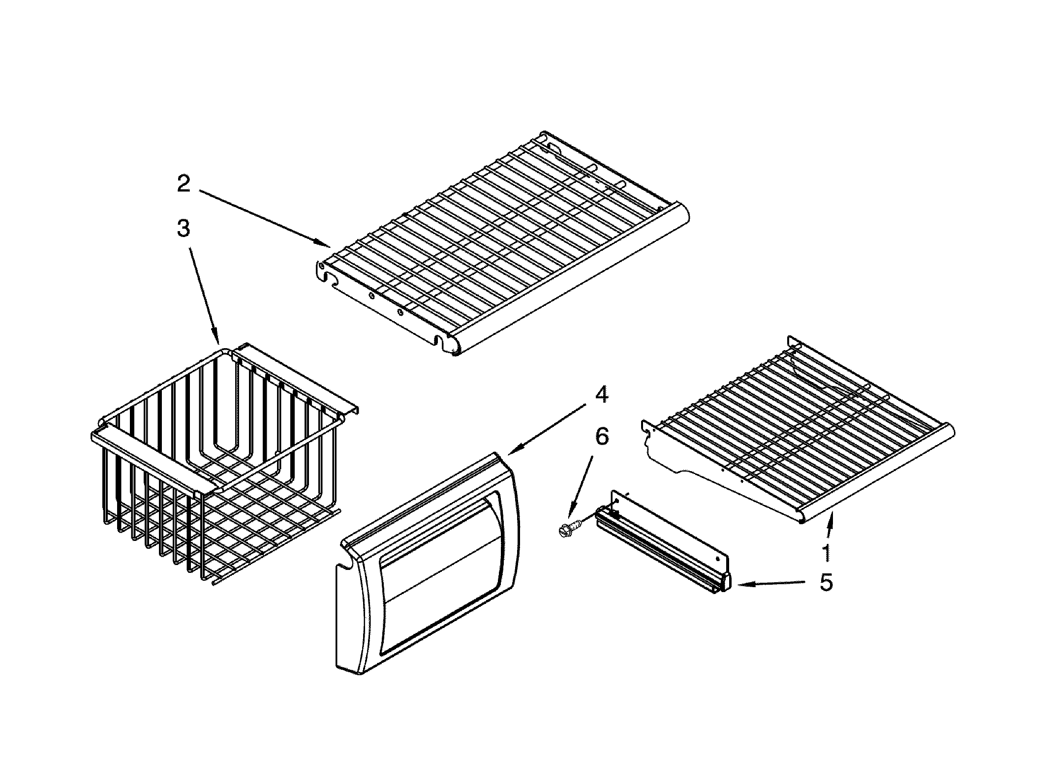 Dacor DYF48BIWS00 freezer shelf diagram