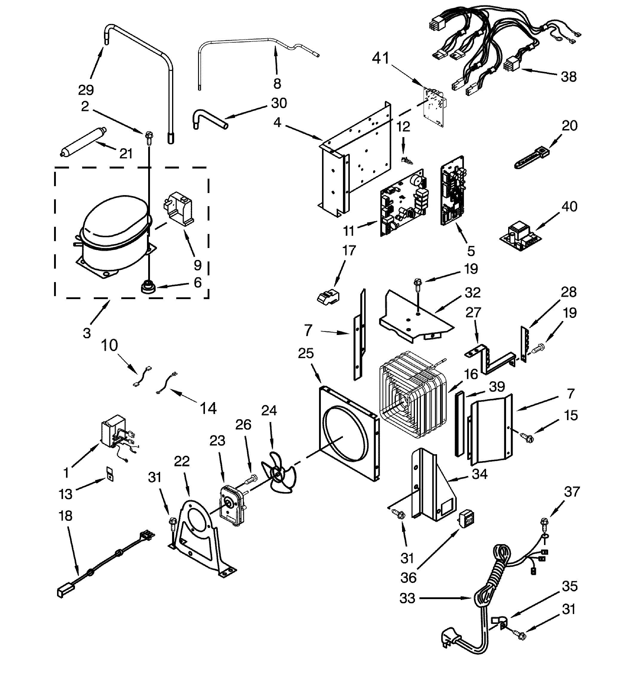 Dacor DYF48BIWS00 upper unit diagram