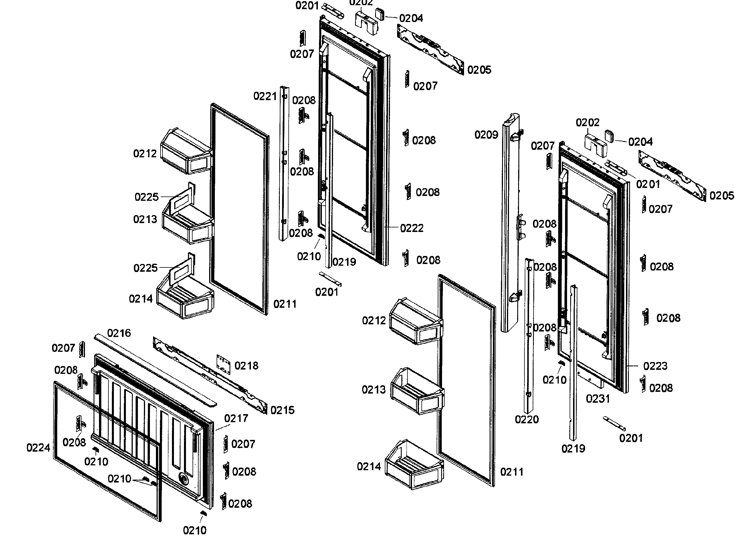 Thermador T36IT71NNP/31 door assy diagram
