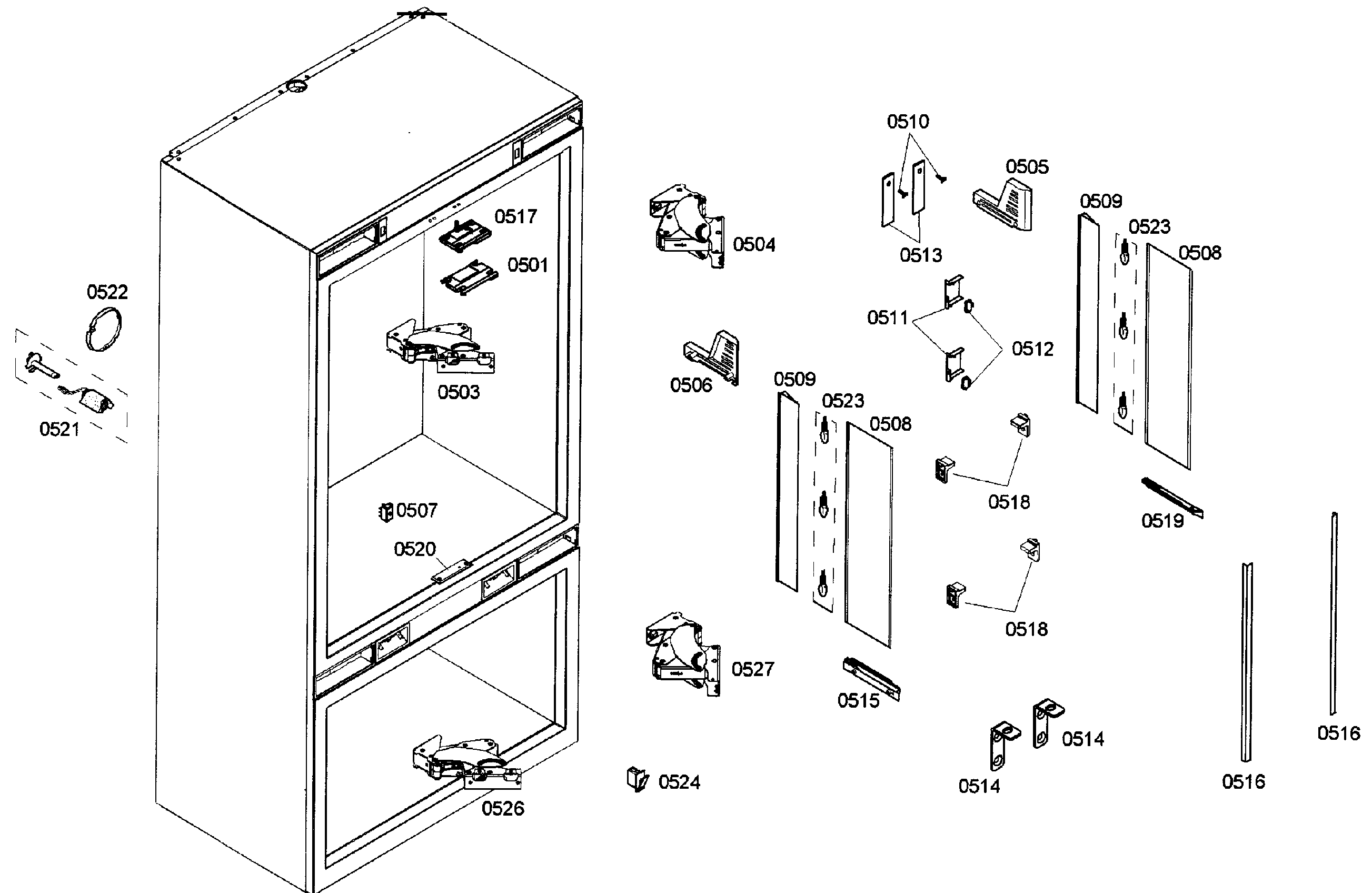 Thermador T36IT71NNP/31 cabinet 2 assy diagram