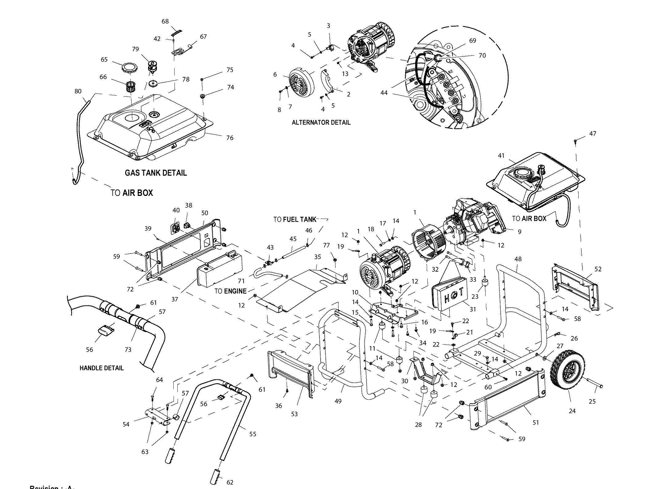 Generac 005778-2 frame assy diagram
