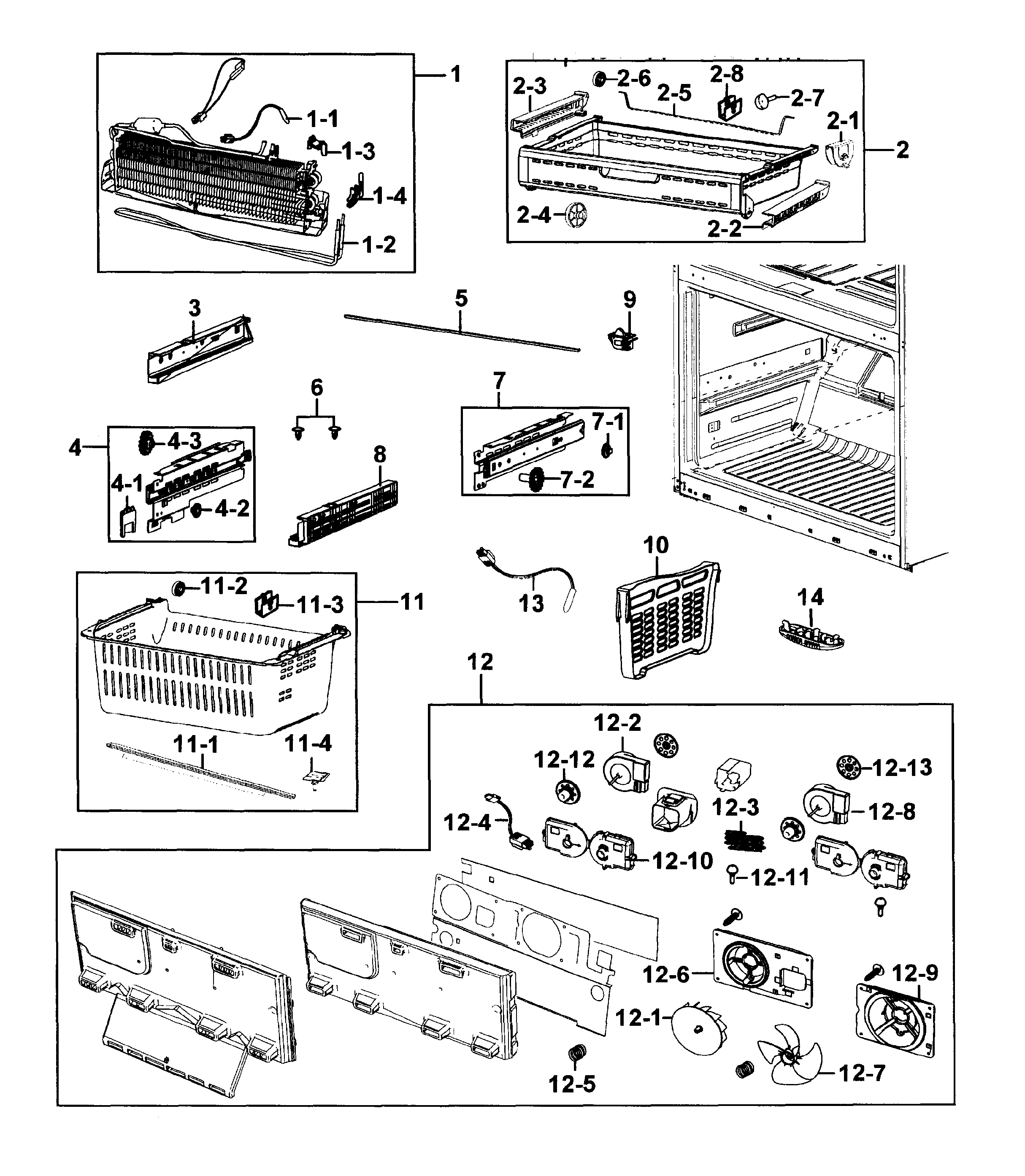 Samsung RF4289HARS/XAA-01 freezer diagram
