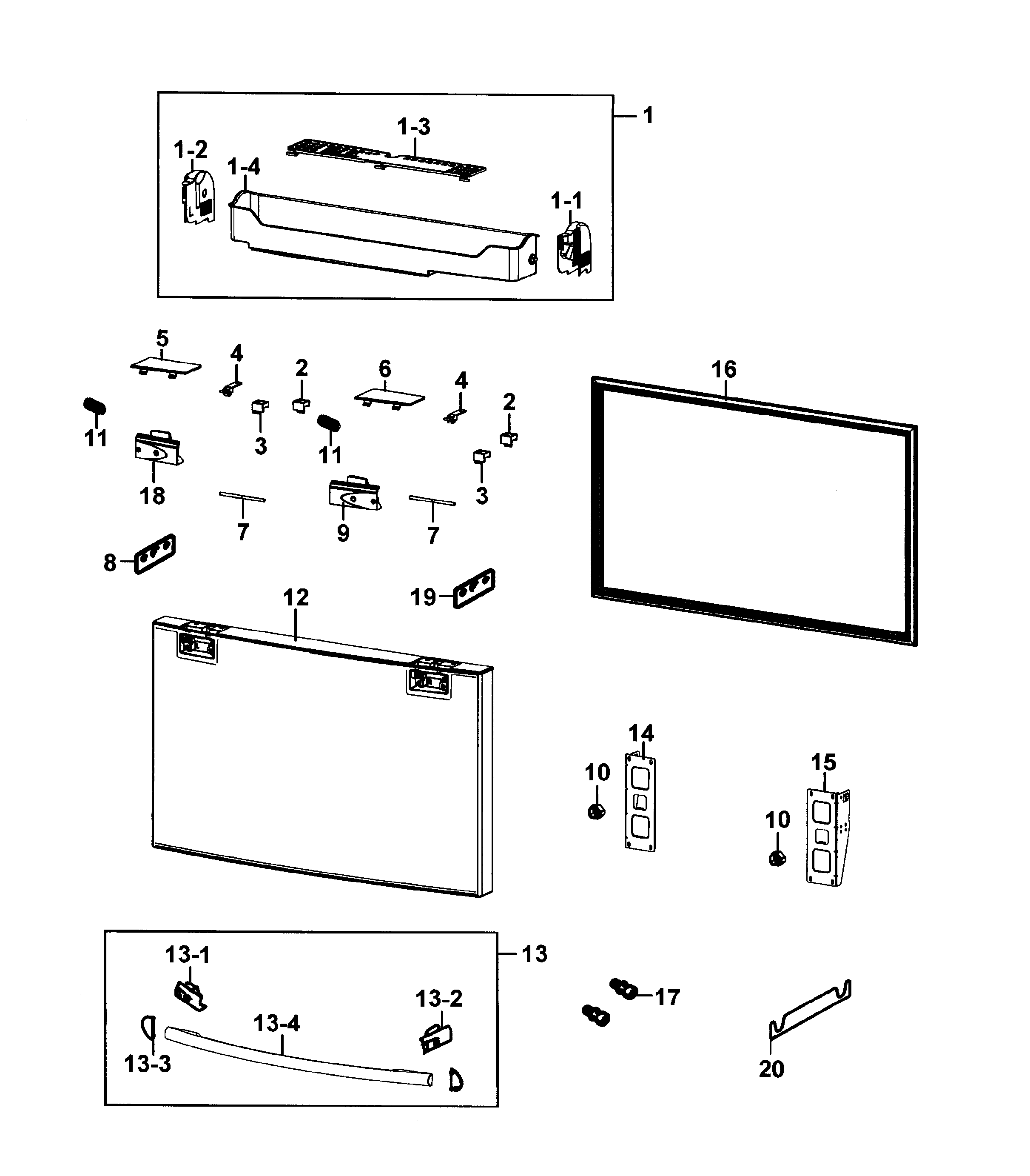 Samsung RF4289HARS/XAA-01 freezer door diagram