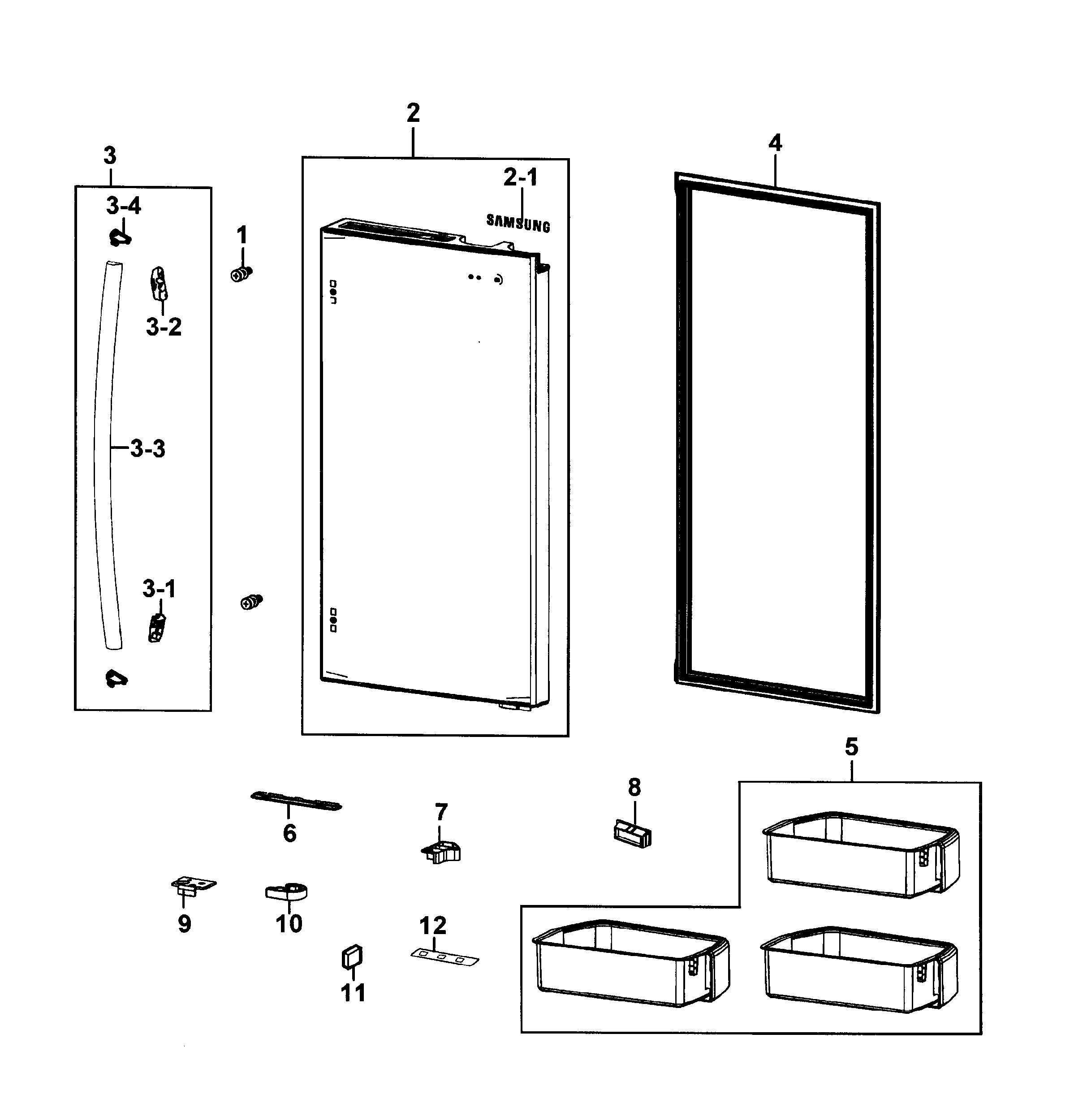 Samsung RF4289HARS/XAA-01 door right diagram