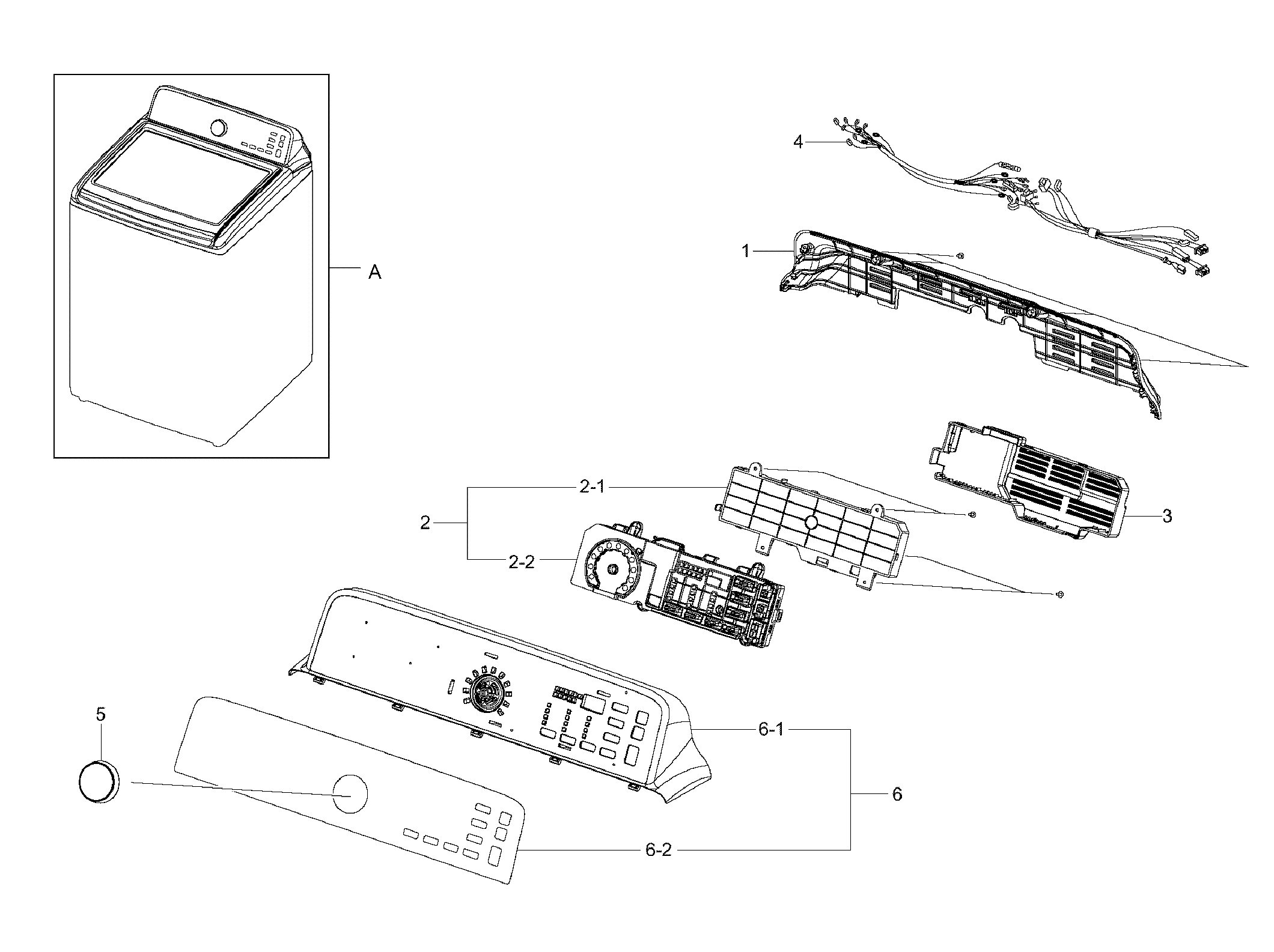 Samsung WA422PRHDWR/AA-00 control panel diagram