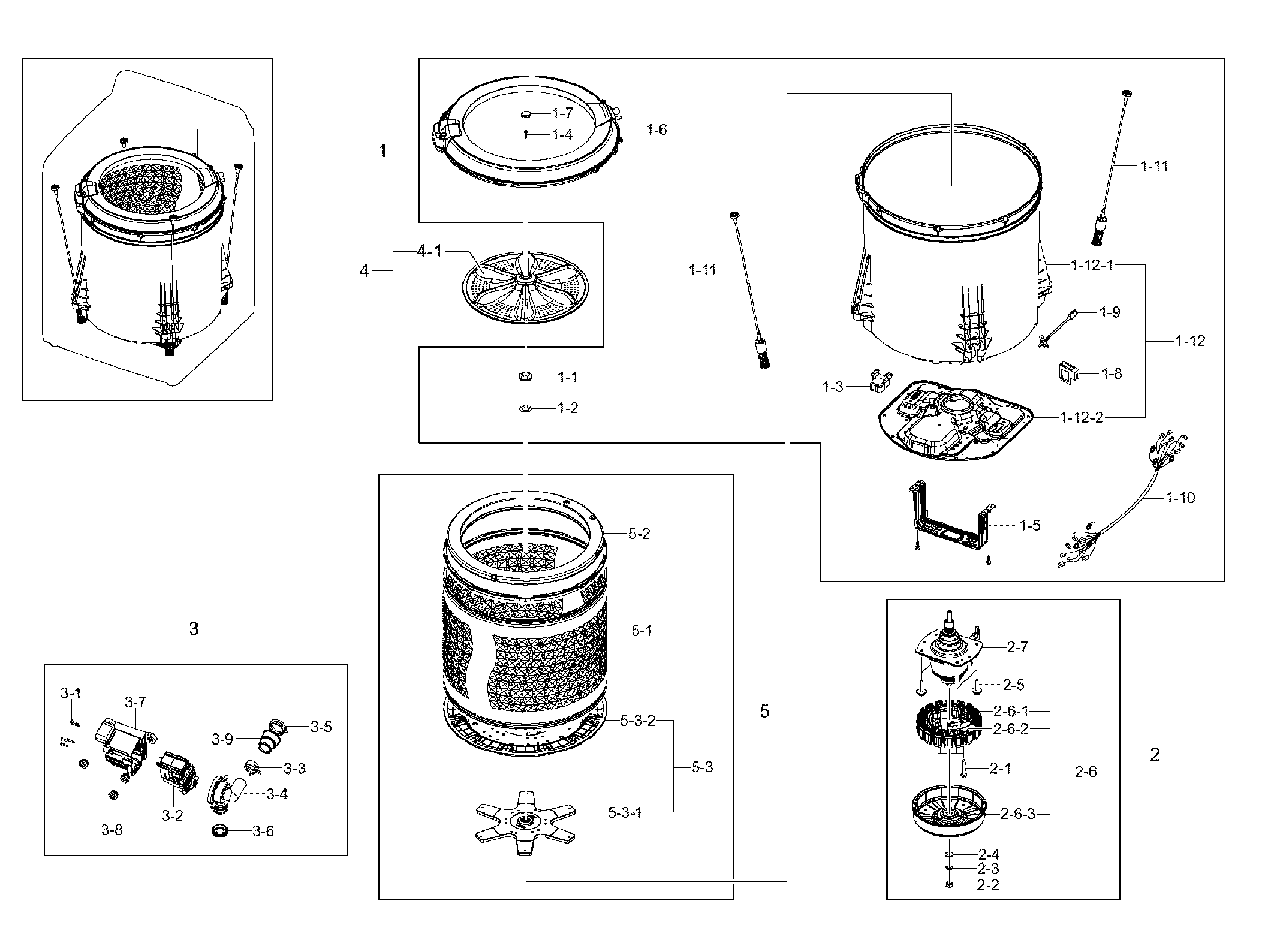 Samsung WA422PRHDWR/AA-00 tub parts diagram