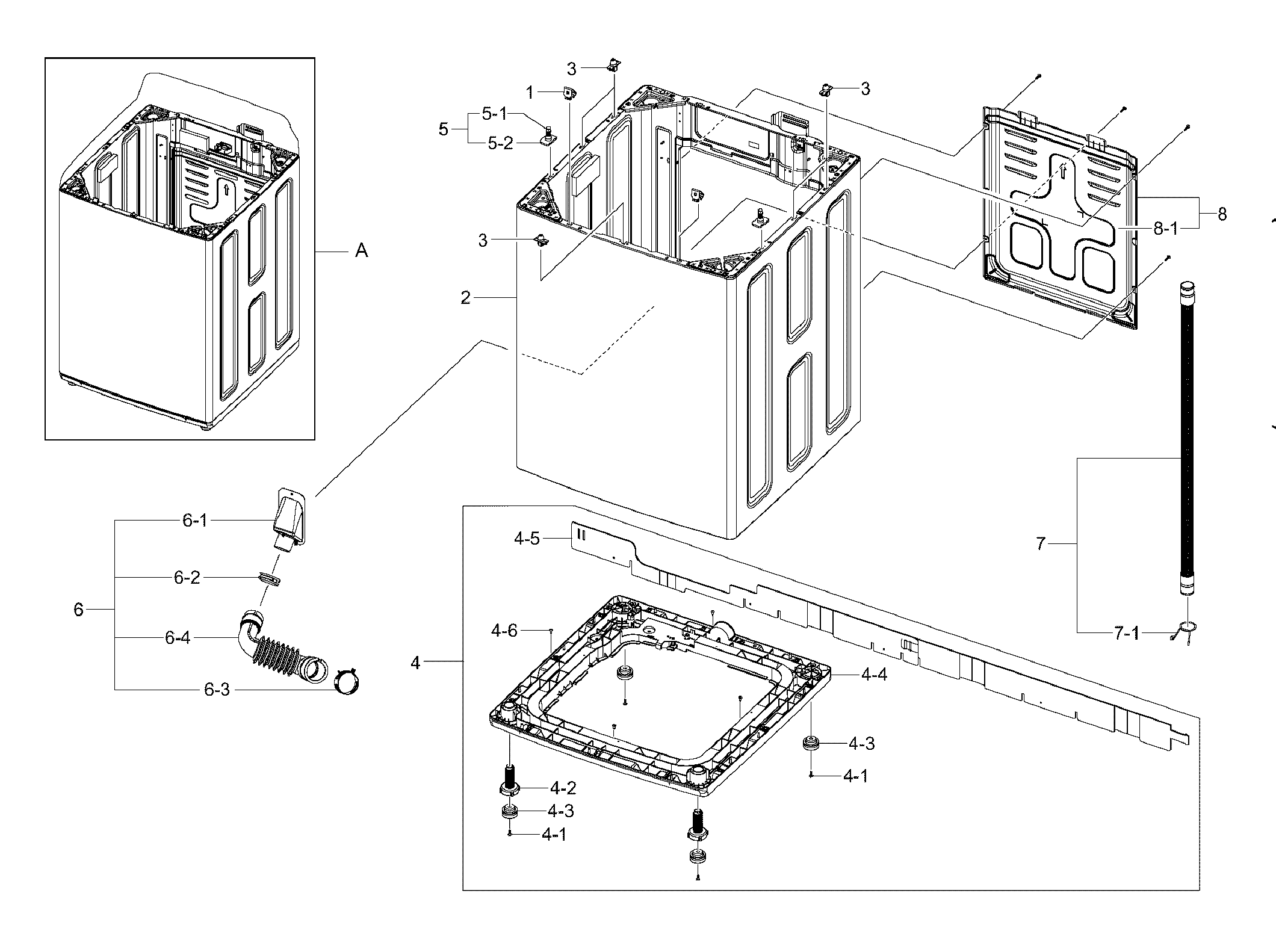 Samsung WA422PRHDWR/AA-00 frame diagram