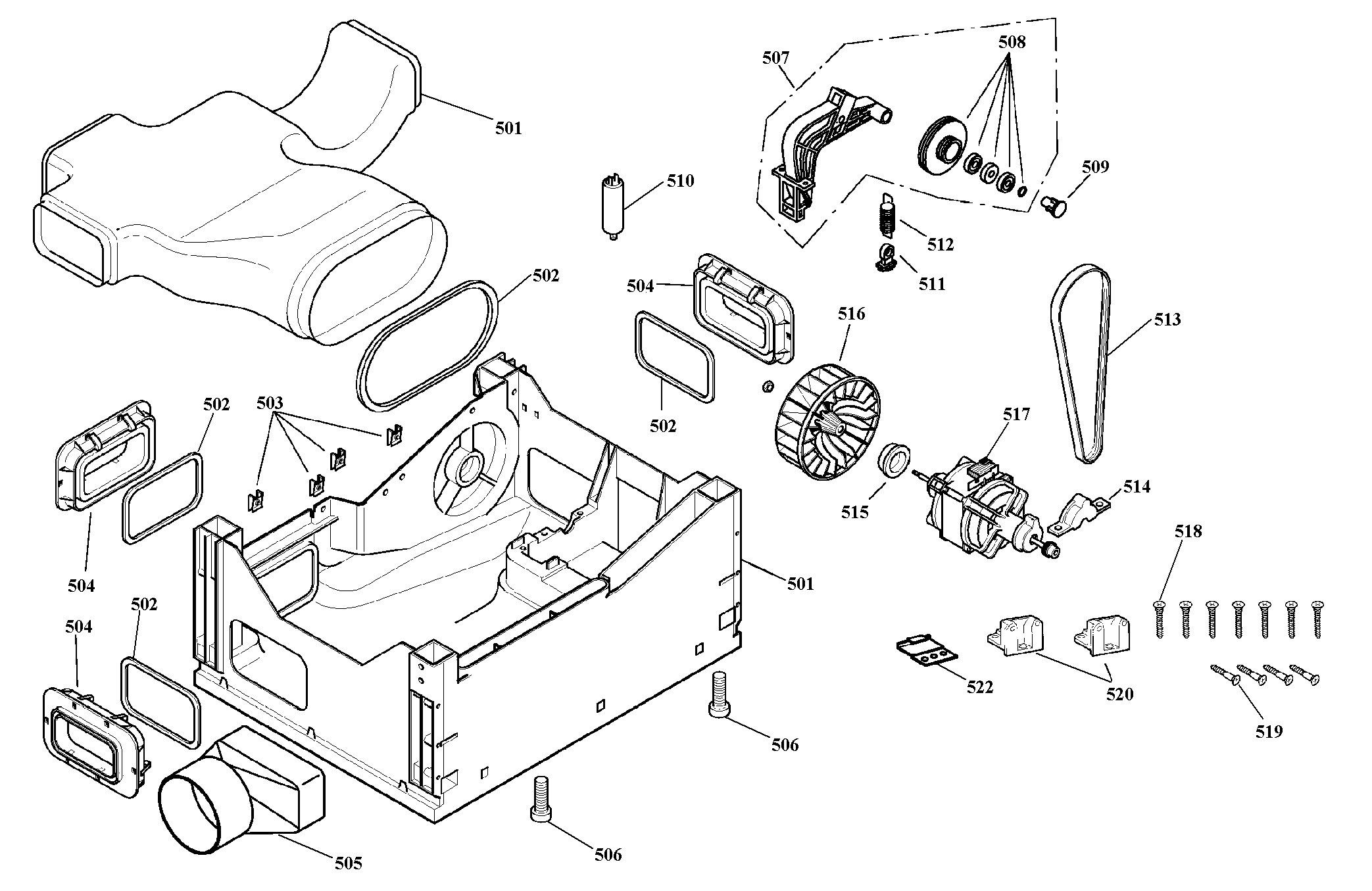 Bosch WTA3510UC/13 base assy diagram