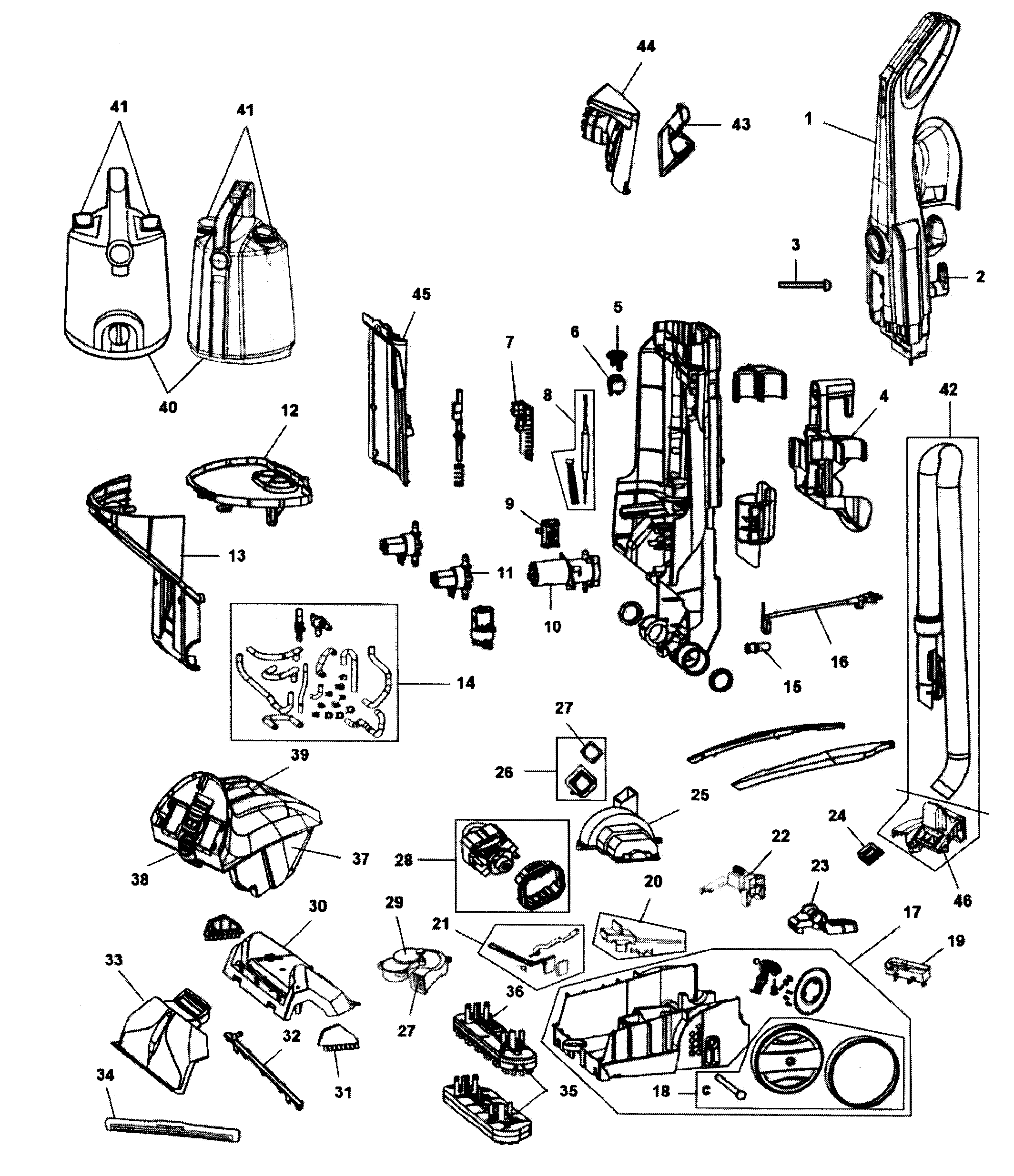 Hoover FH50240 SERIES B main assy diagram