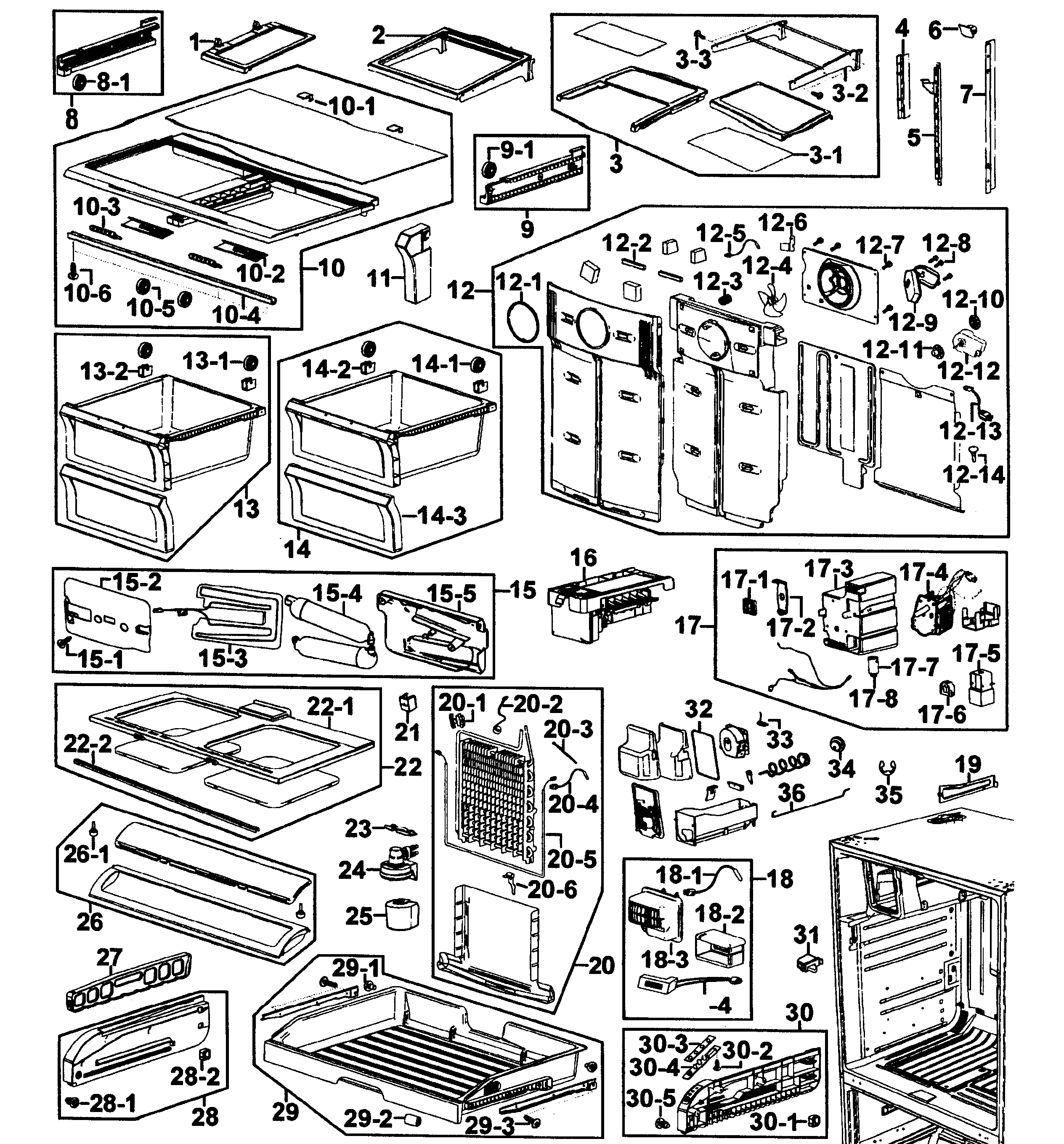 Samsung RF267AEPN/XAA-01 refrigerator diagram