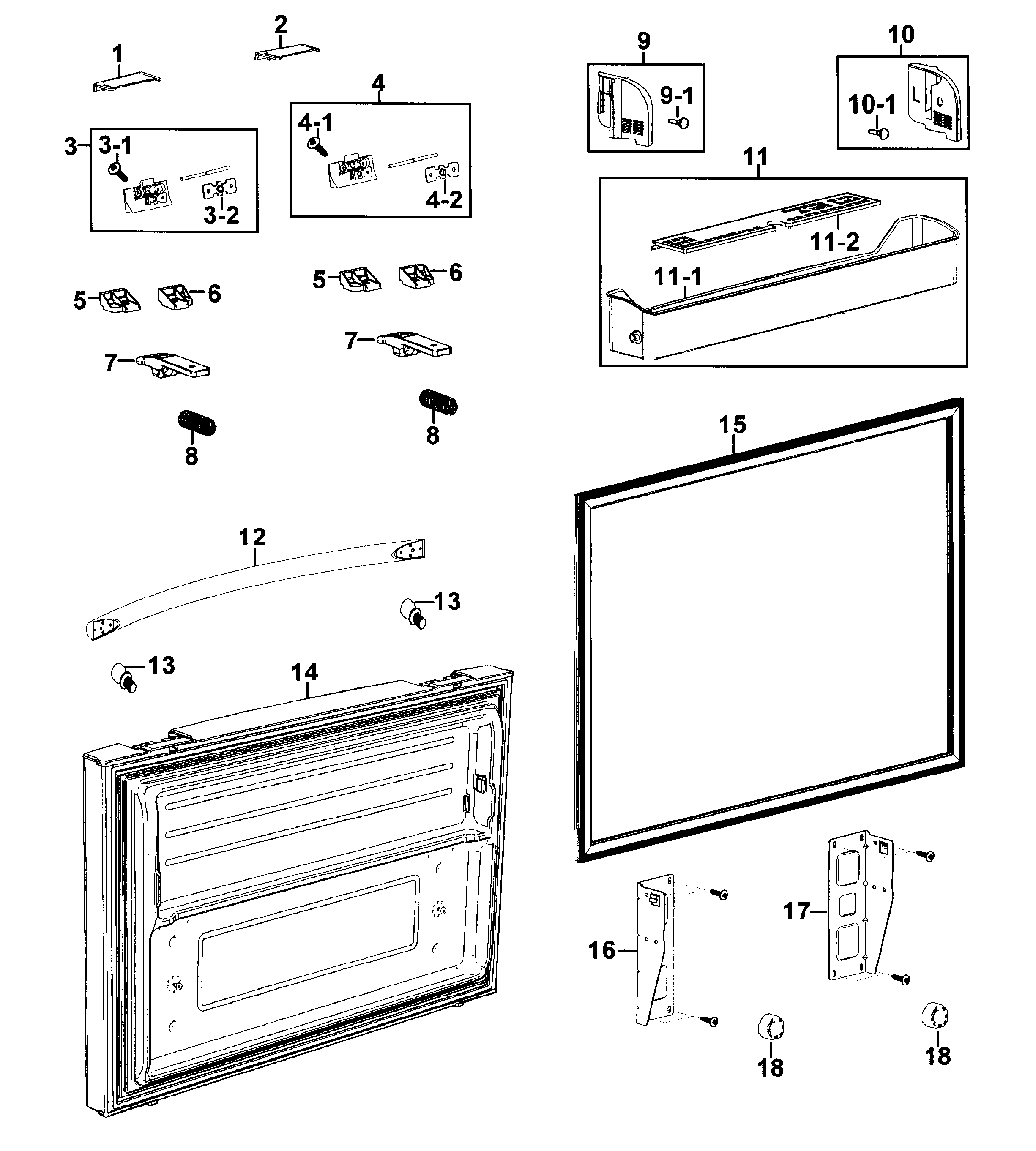 Samsung RF267AEPN/XAA-01 freezer door diagram