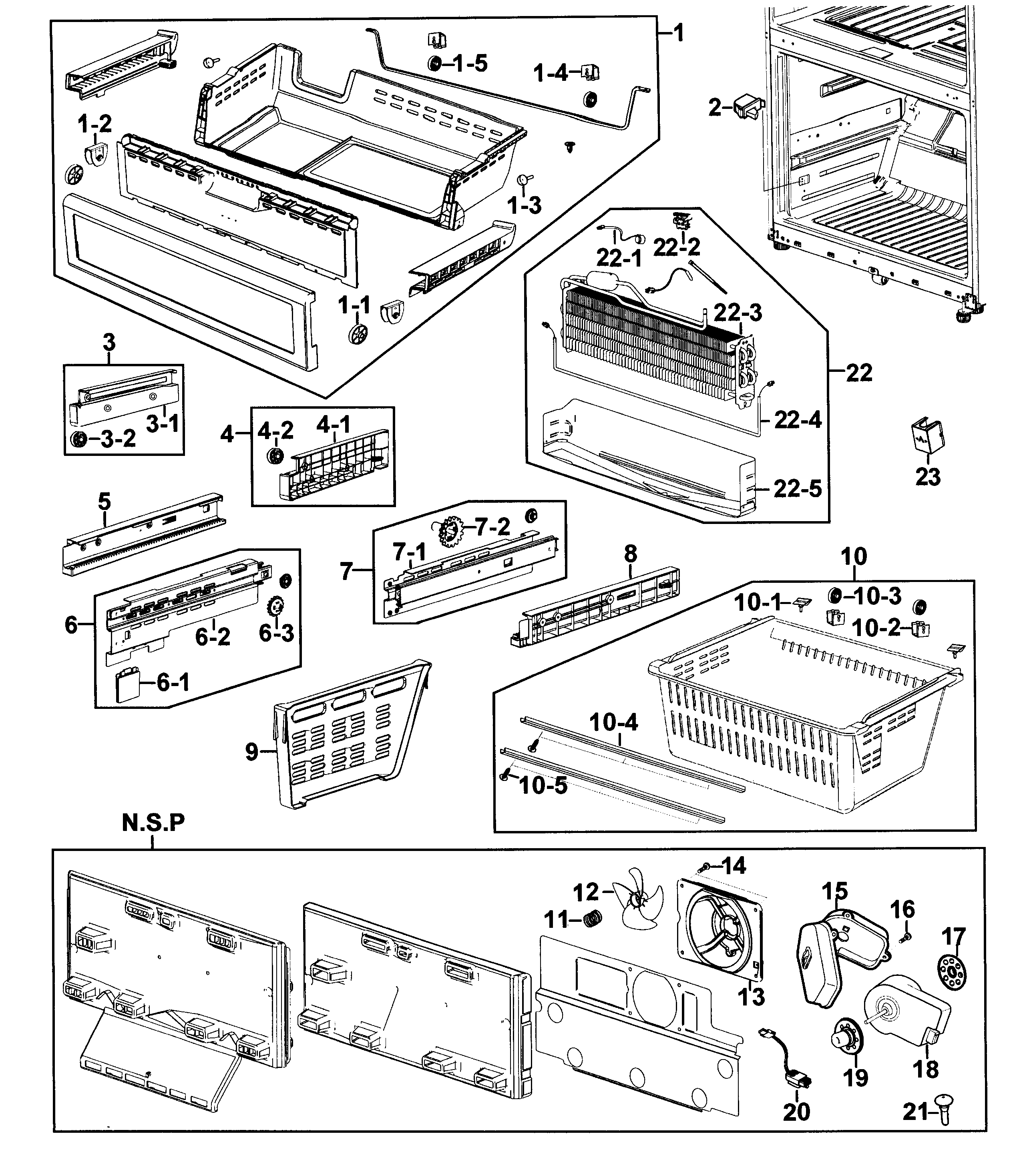 Samsung RF267AERS/XAA-01 freezer diagram