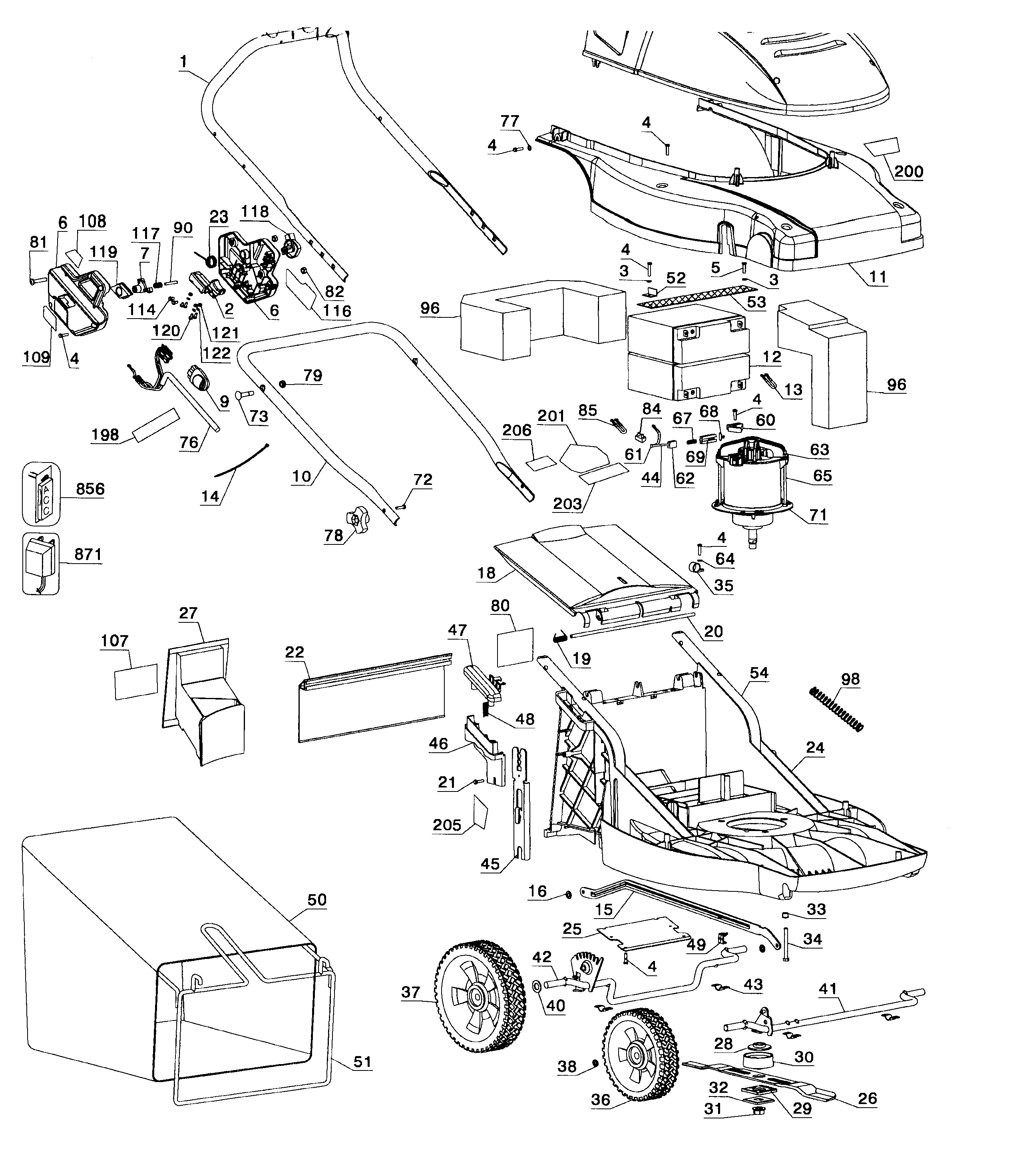 Black & Decker CMM1200 TYPE 2A mower assy diagram