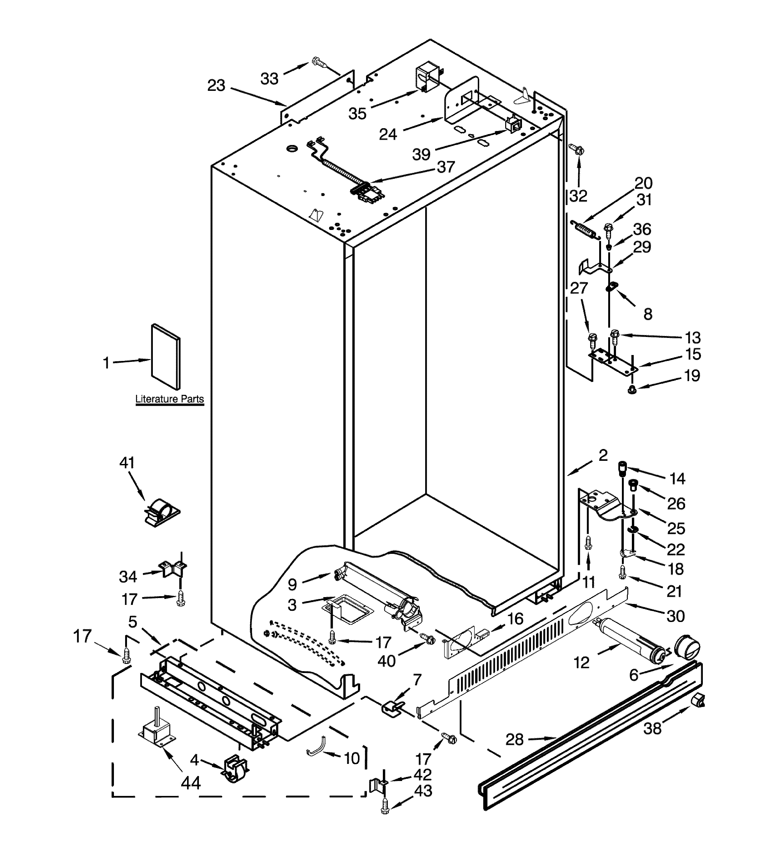 Dacor DYF42BNDI00 cabinet parts diagram
