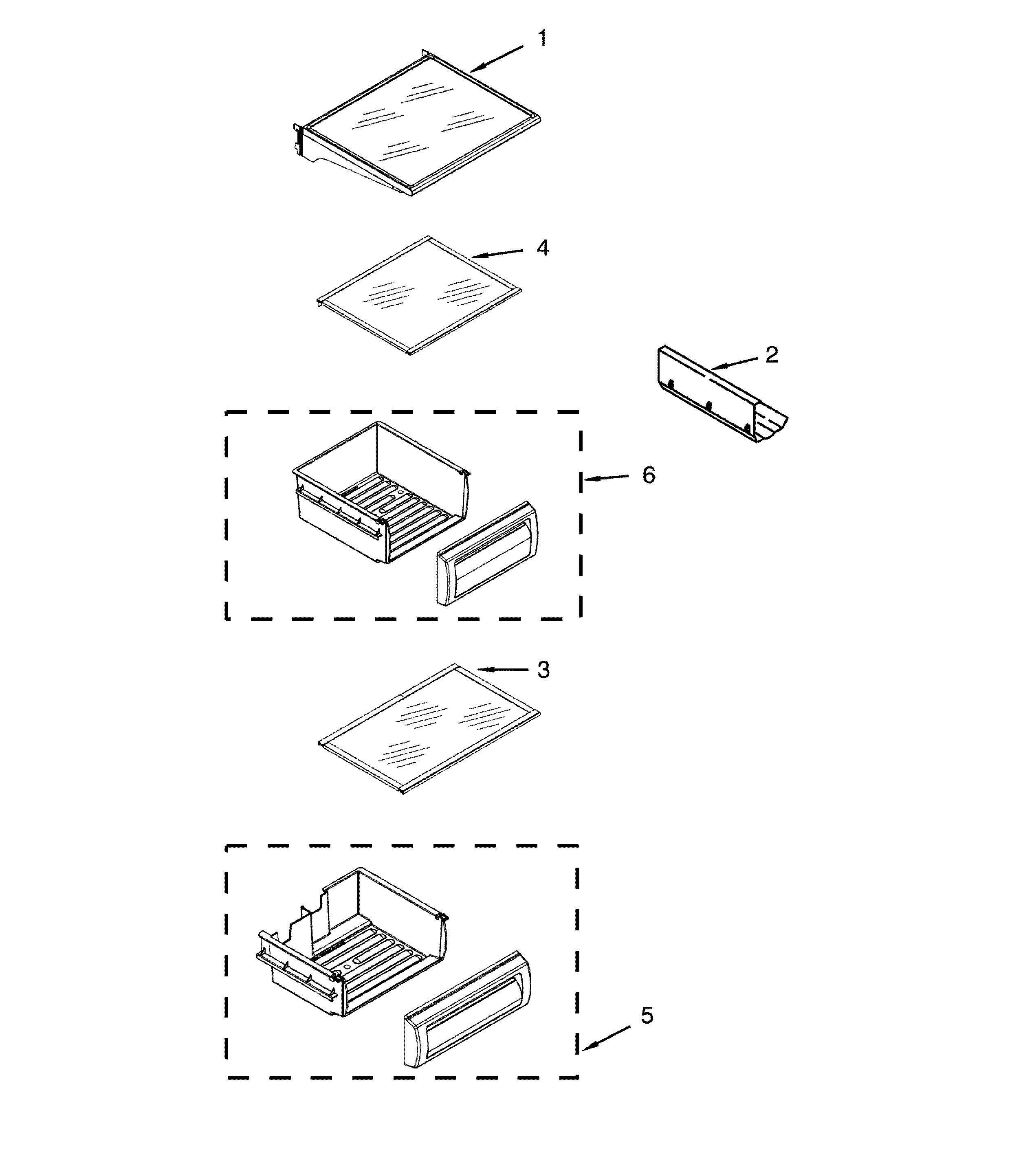 Dacor DYF42BNDI00 ref shelf parts diagram