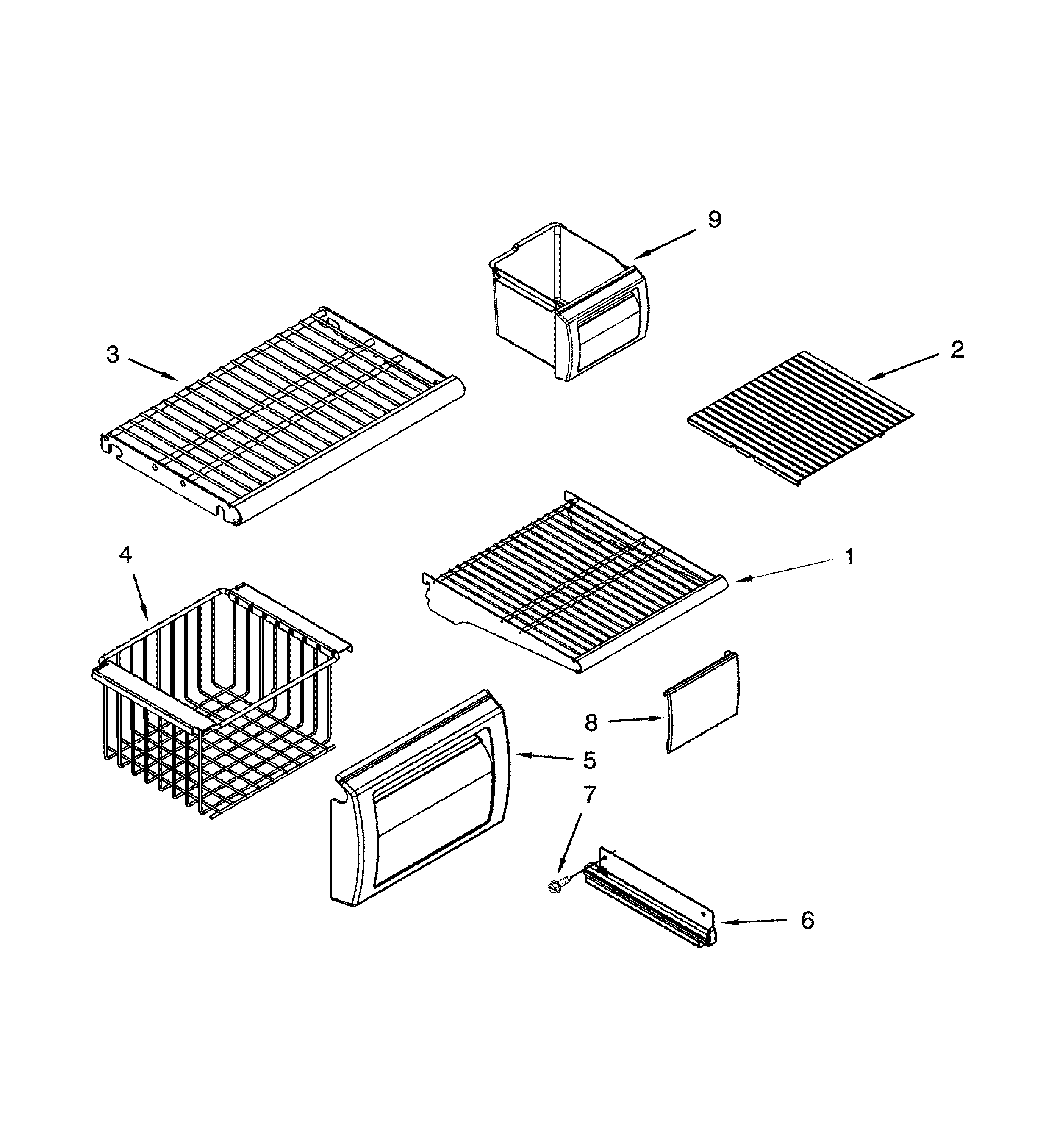 Dacor DYF42BNDI00 fre shelf parts diagram