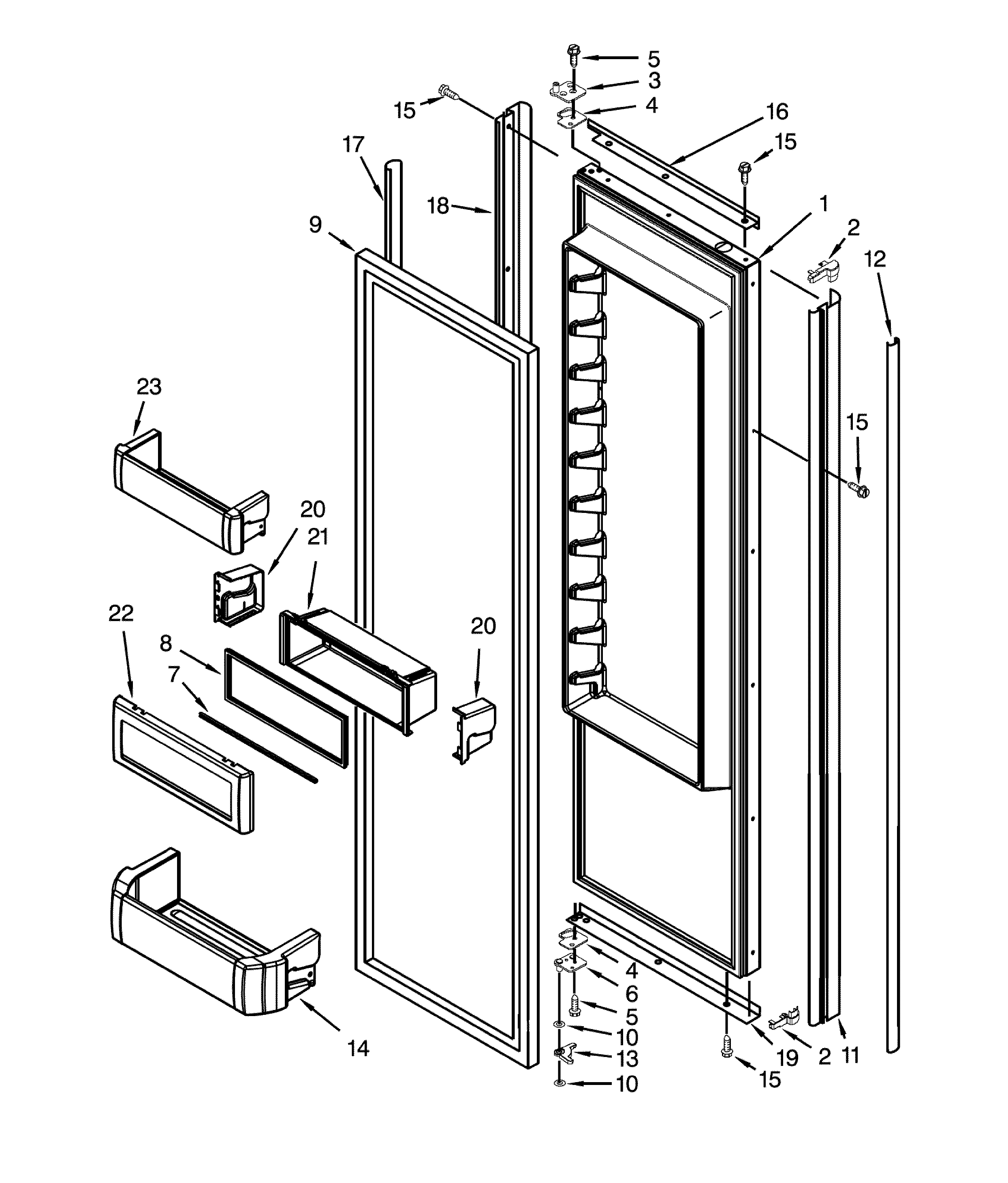 Dacor DYF42BNDI00 ref door parts diagram