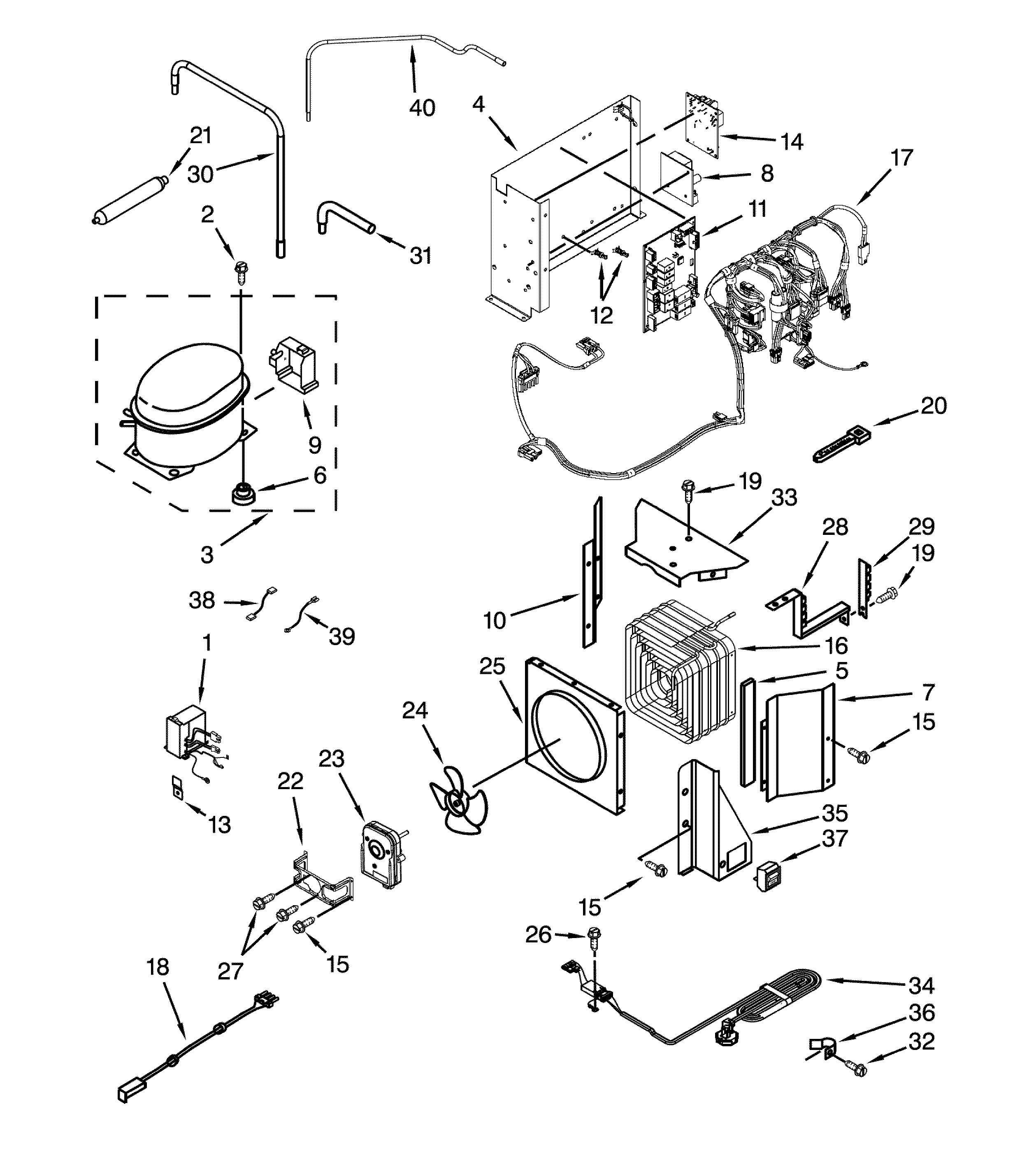 Dacor DYF42BNDI00 upper unit parts diagram