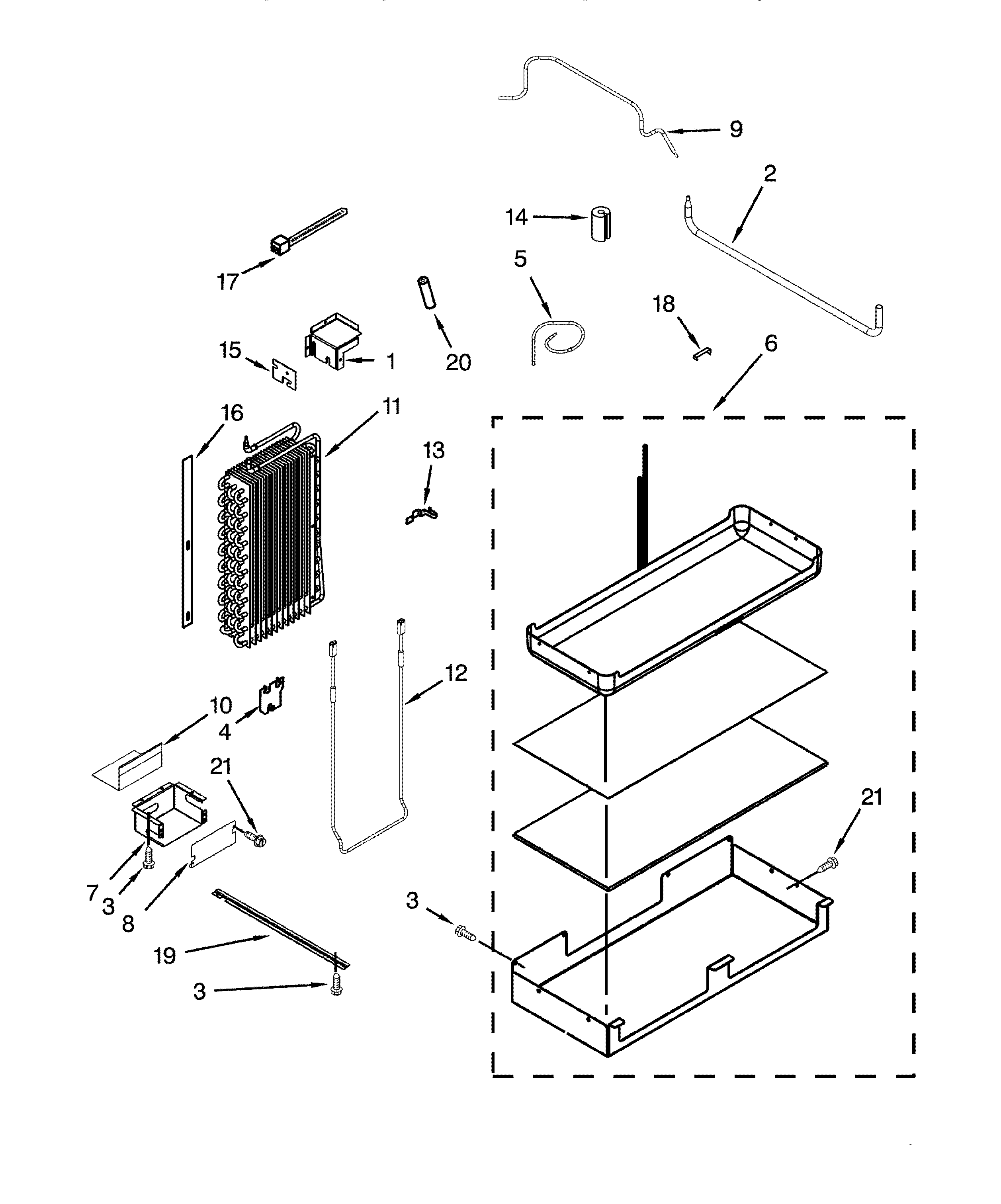 Dacor DYF42BNDI00 lower unit/tube parts diagram