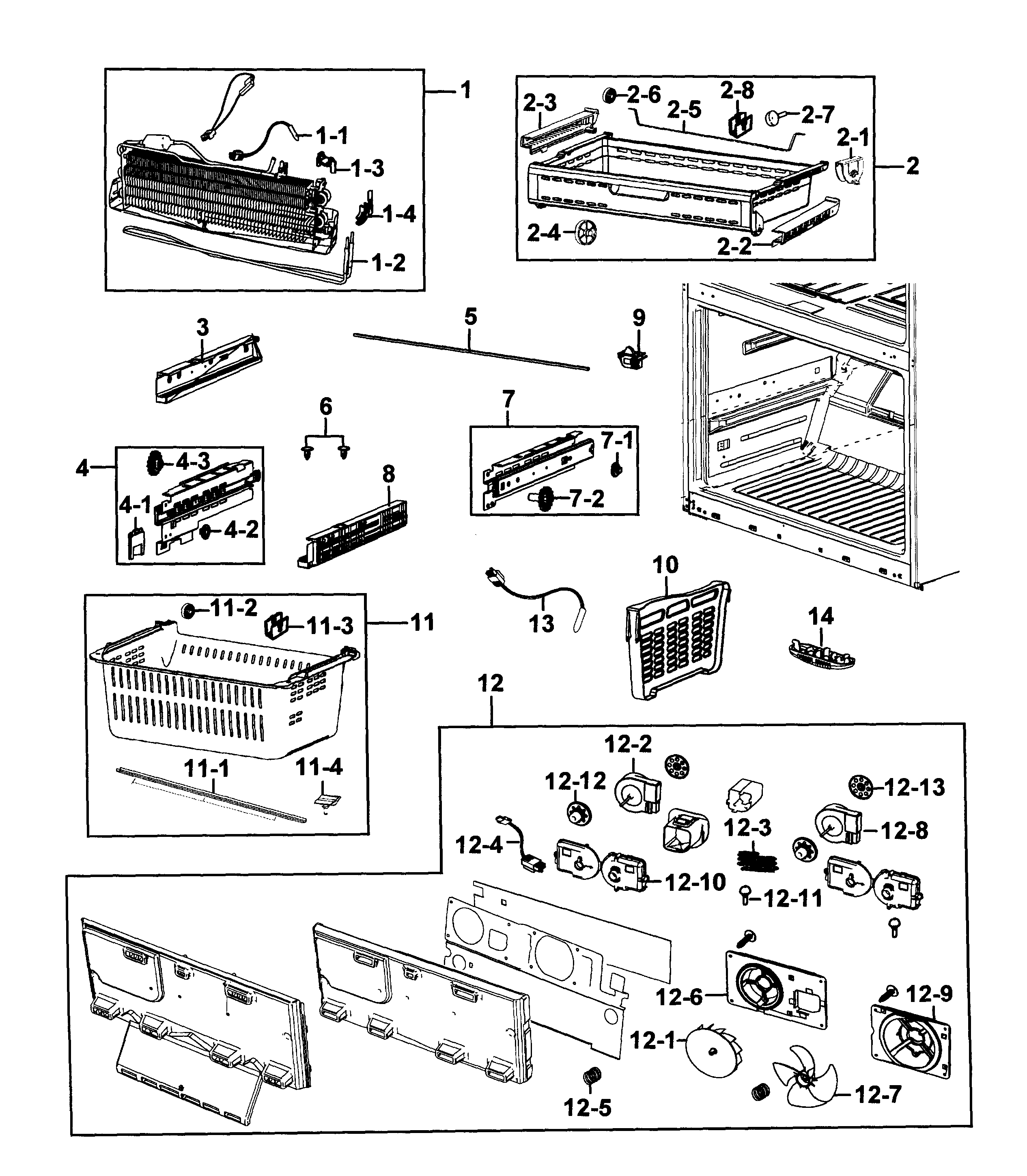 Samsung RF4287HAPN/XAA-00 freezer diagram