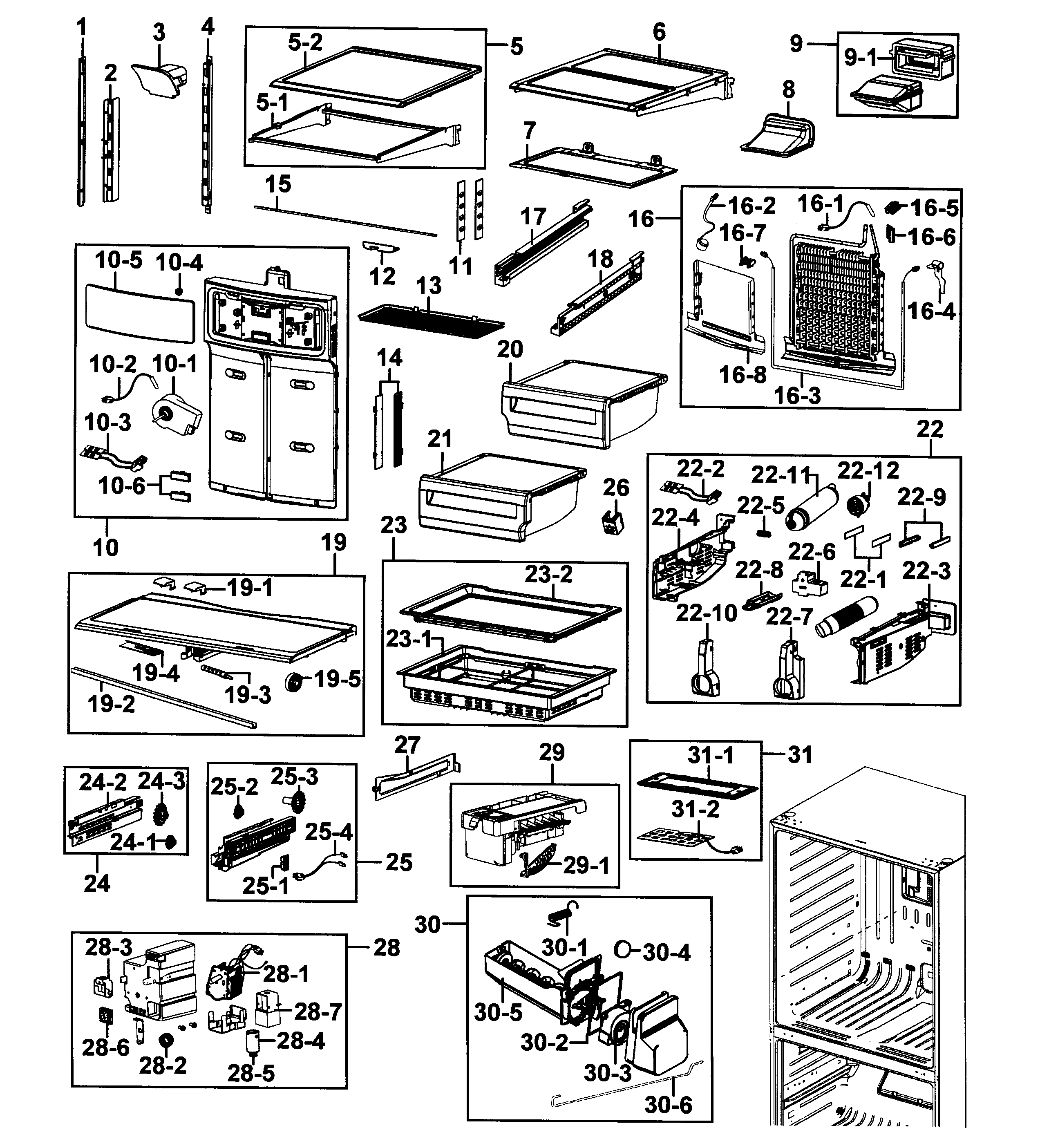 Samsung RF4287HAPN/XAA-00 refrigerator diagram
