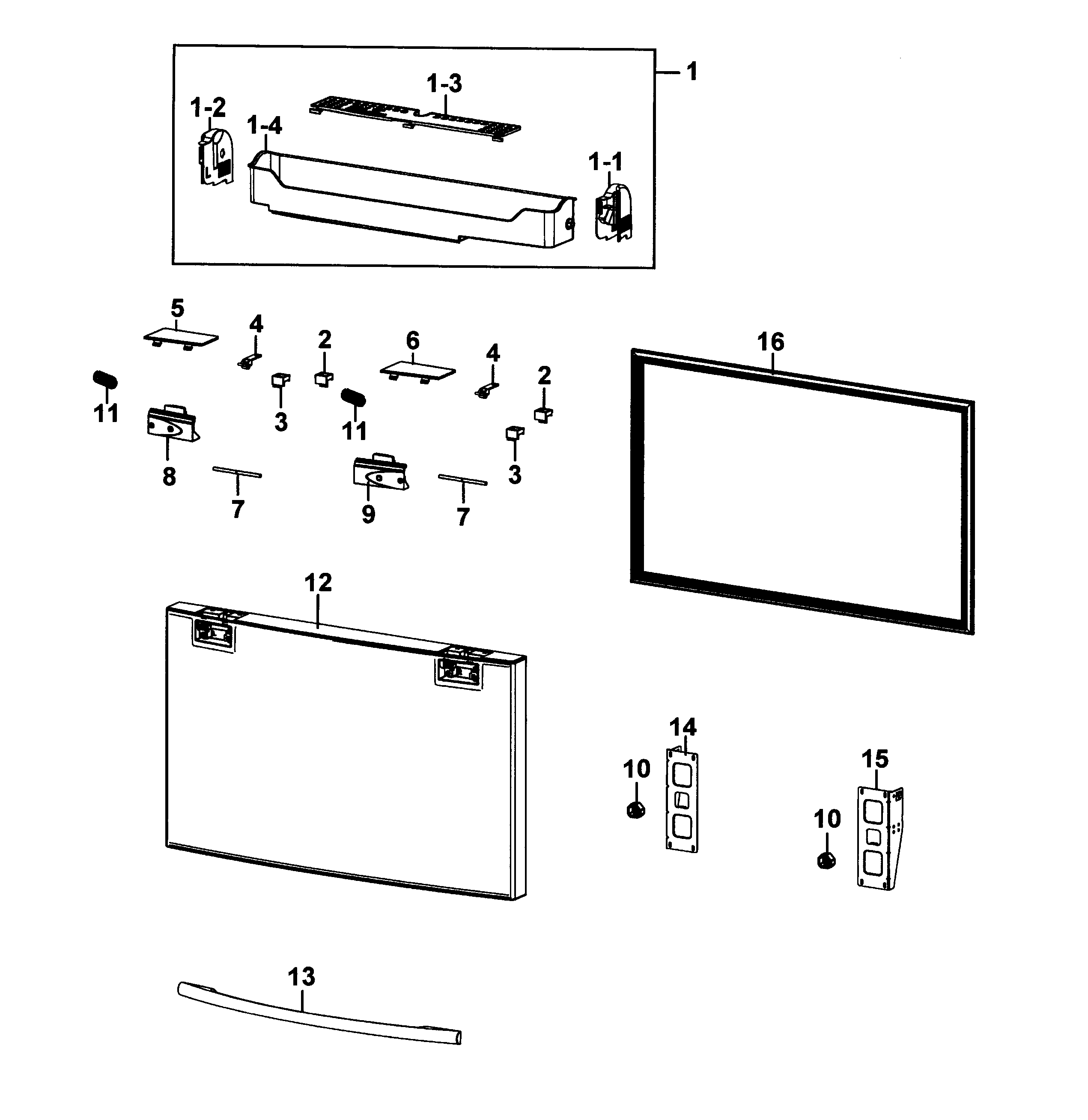Samsung RF4287HAPN/XAA-00 freezer door diagram