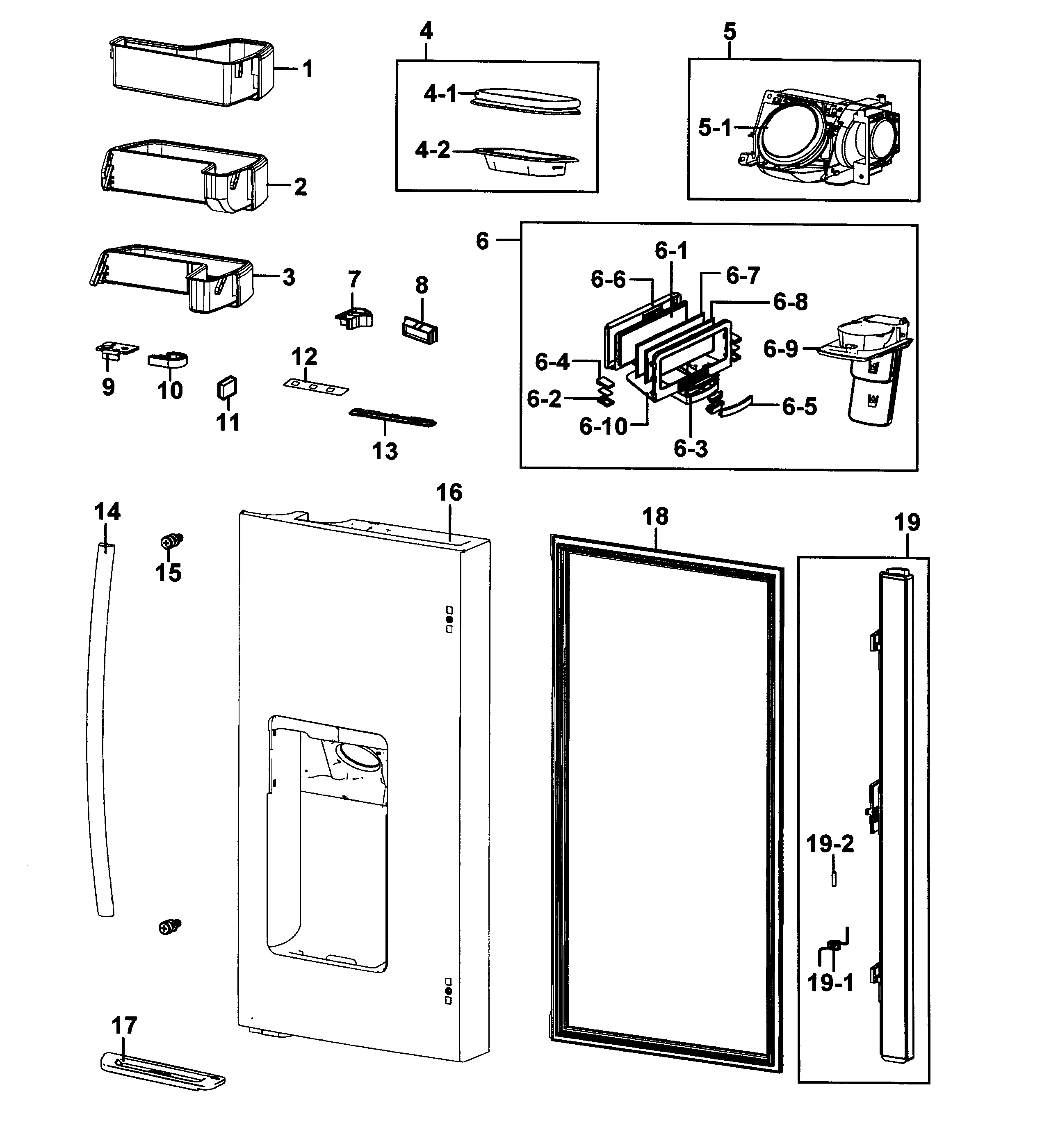 Samsung RF4287HAPN/XAA-00 refrigerator door l diagram