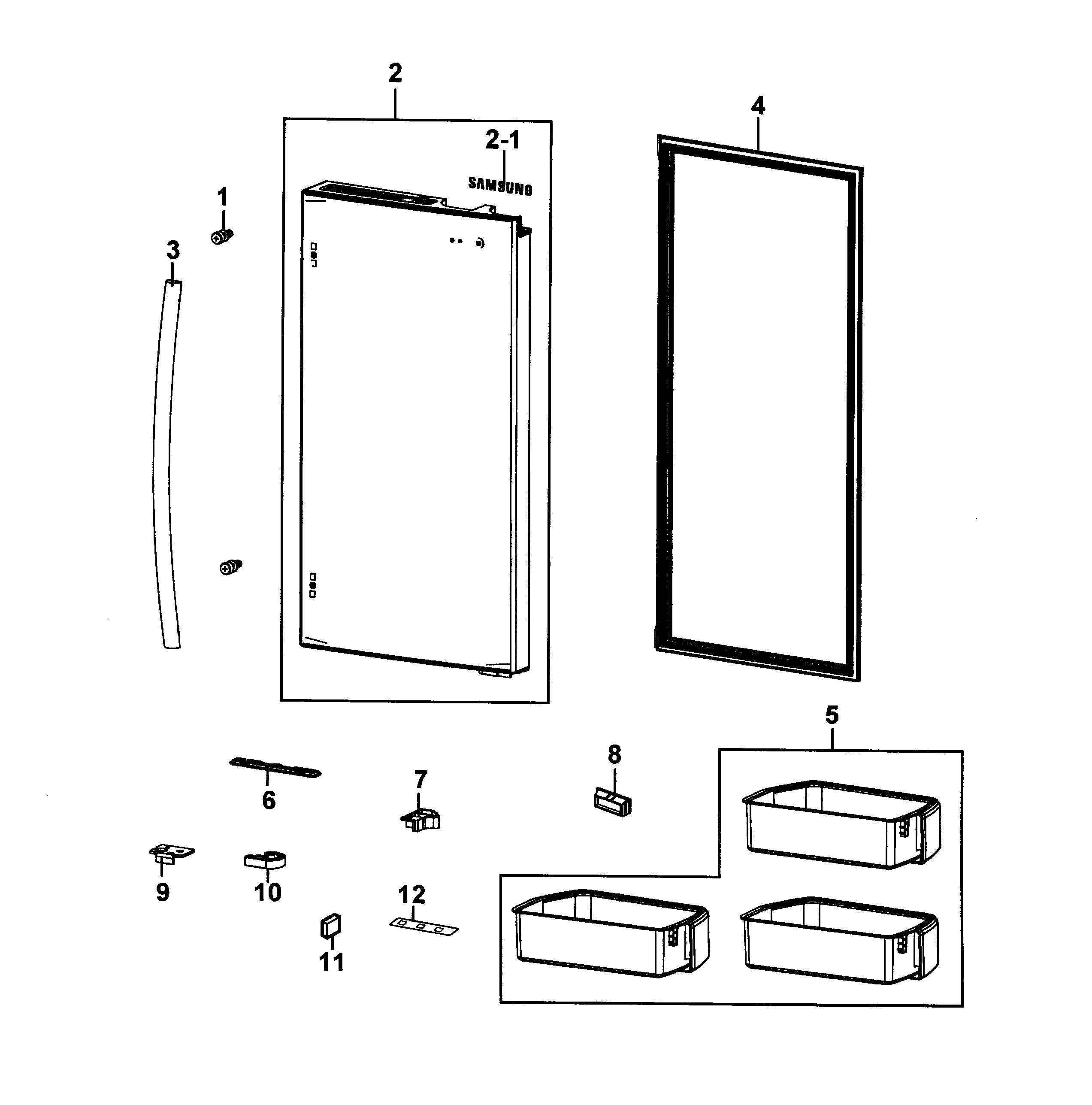 Samsung RF4287HAPN/XAA-00 refrigerator door r diagram