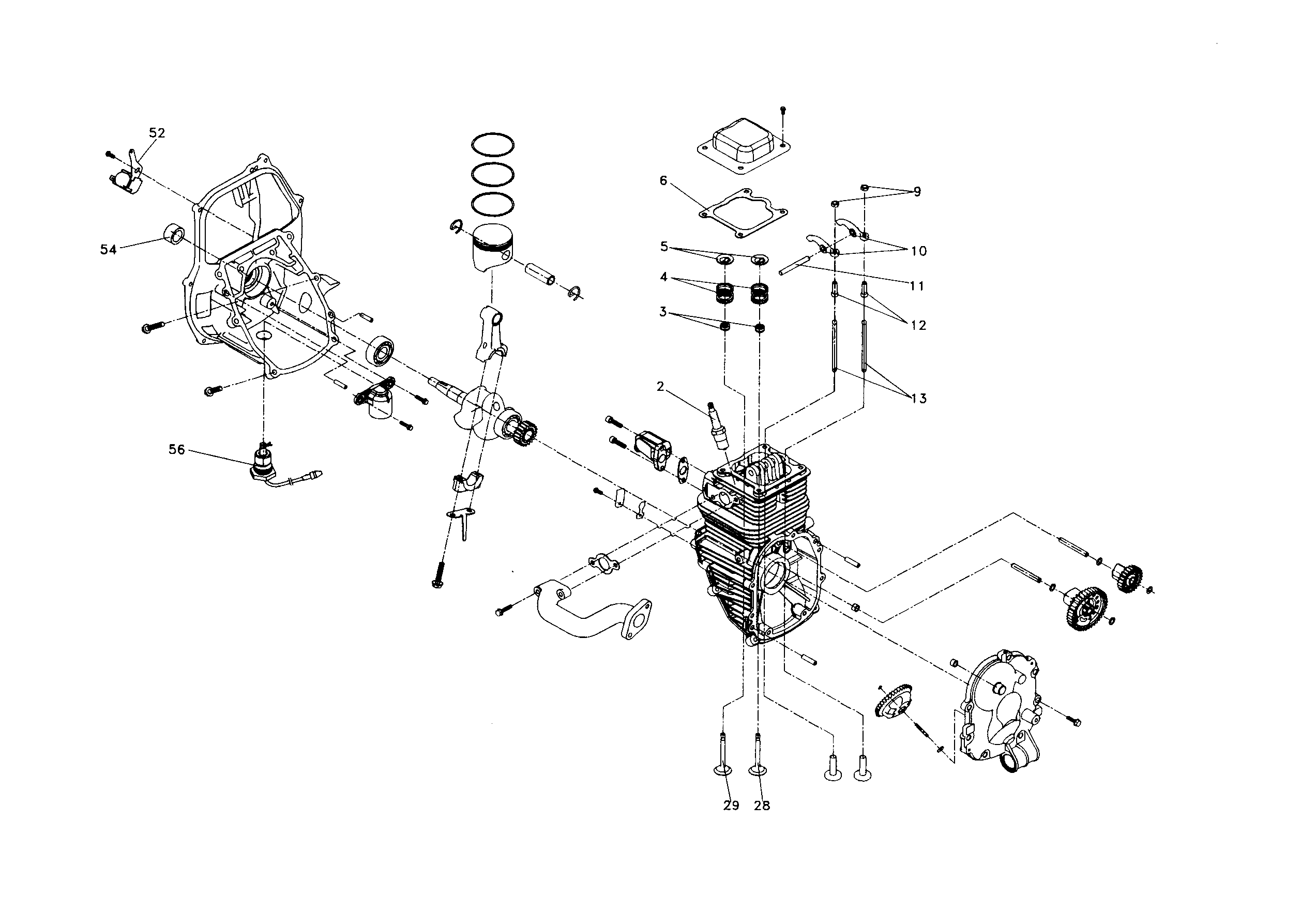 Generac IX1400-5842-0 engine assy diagram
